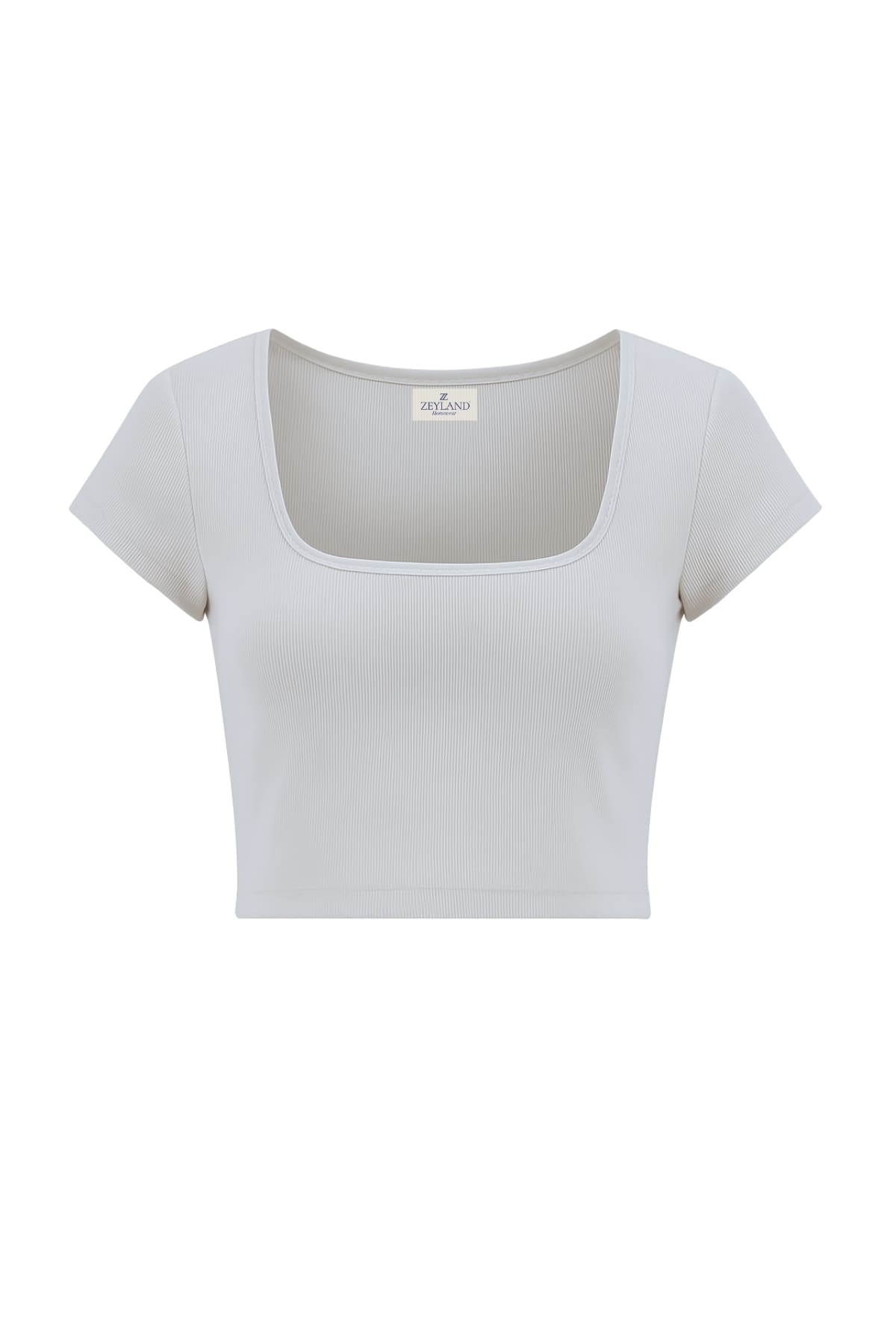 Kadın Kare Yaka Crop T-shirt
