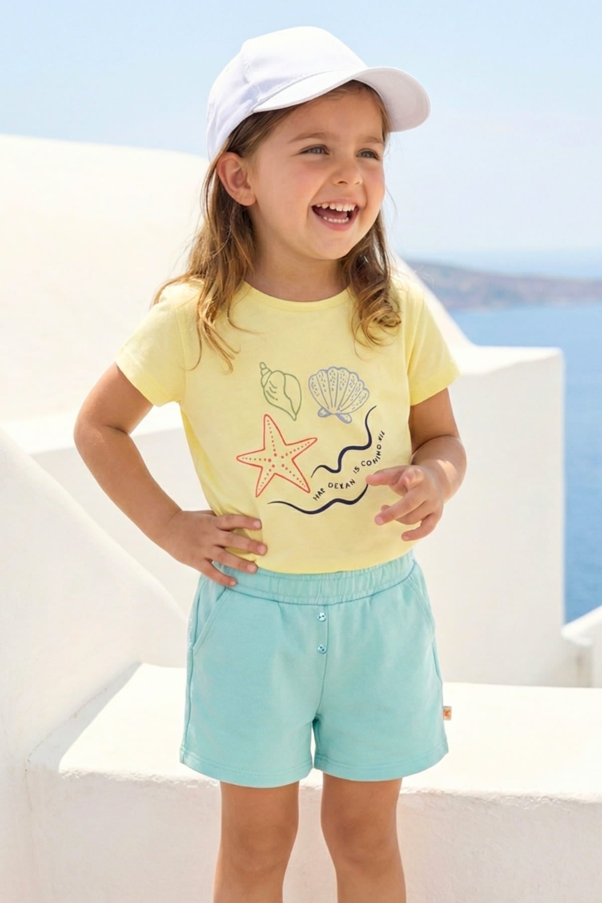 Kız Çocuk Hawaı Baskılı T-Shirt