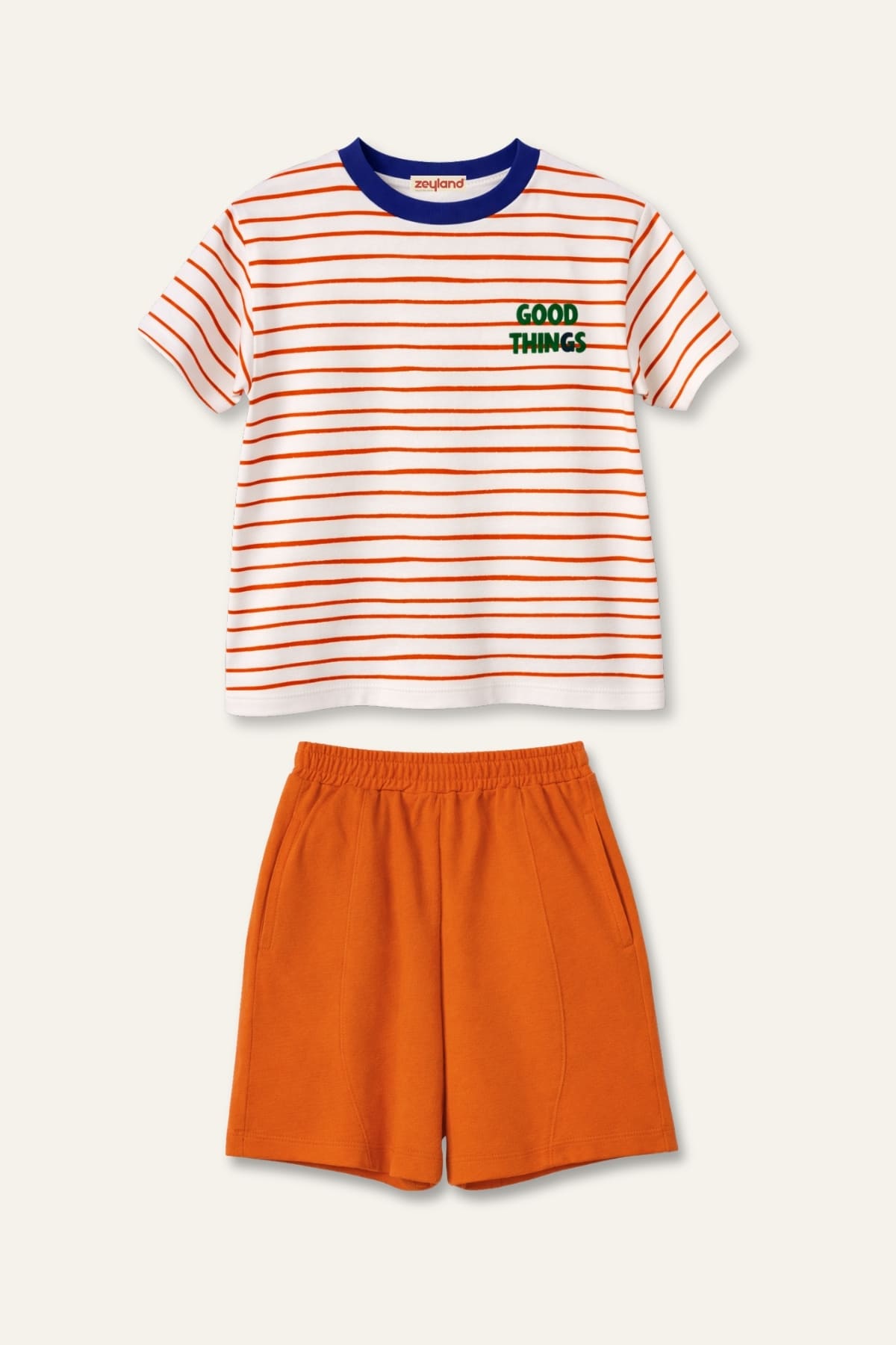 Erkek Çocuk Çizgili T-shirt ve Şort Takım