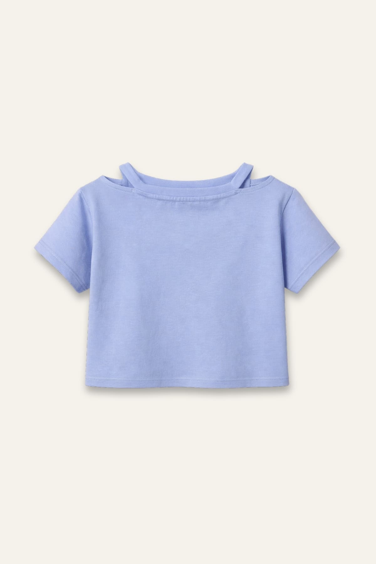 Kız Çocuk Yaka Detaylı T-shirt