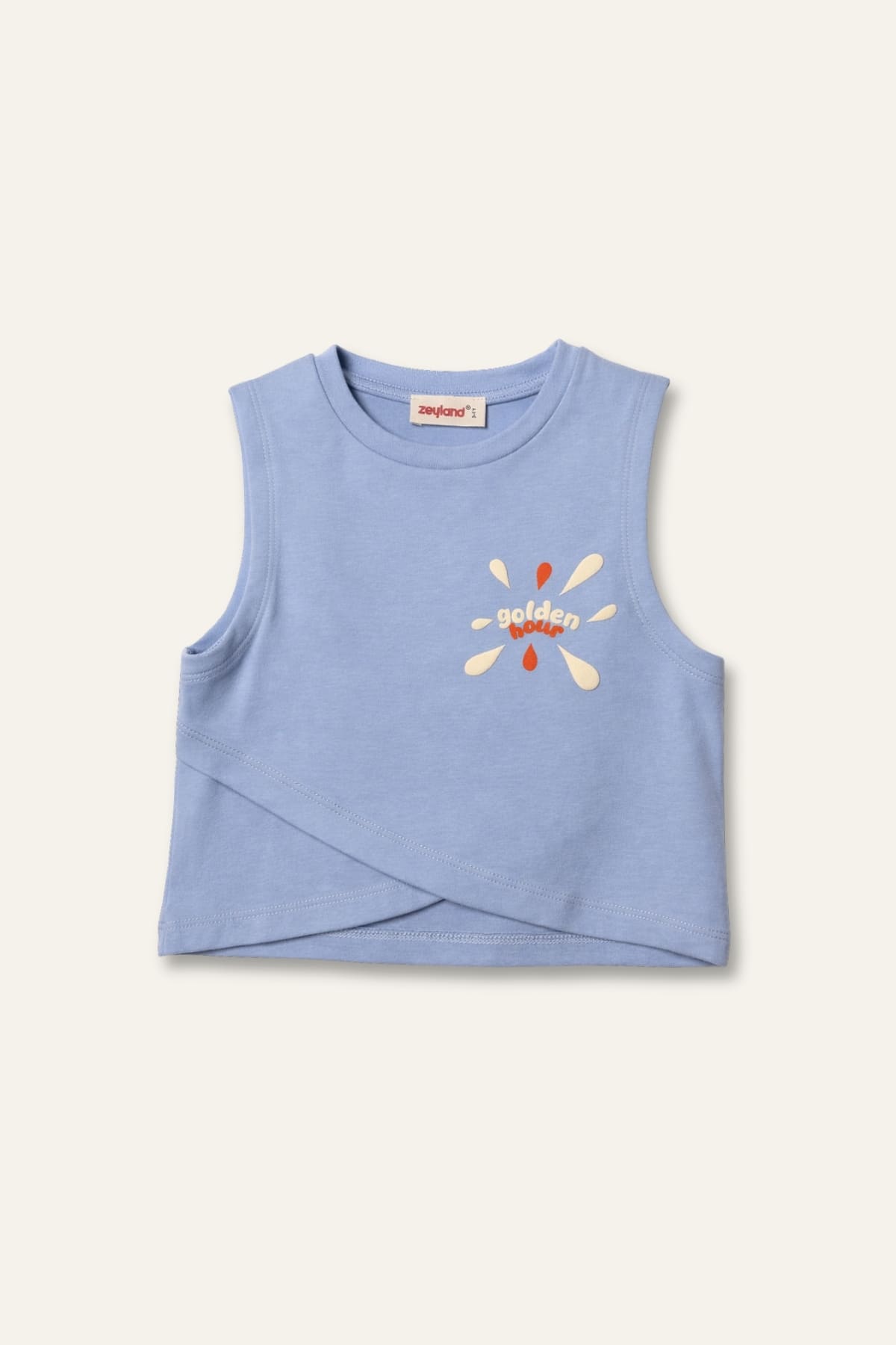 Kız Çocuk Baskılı Kolsuz T-shirt