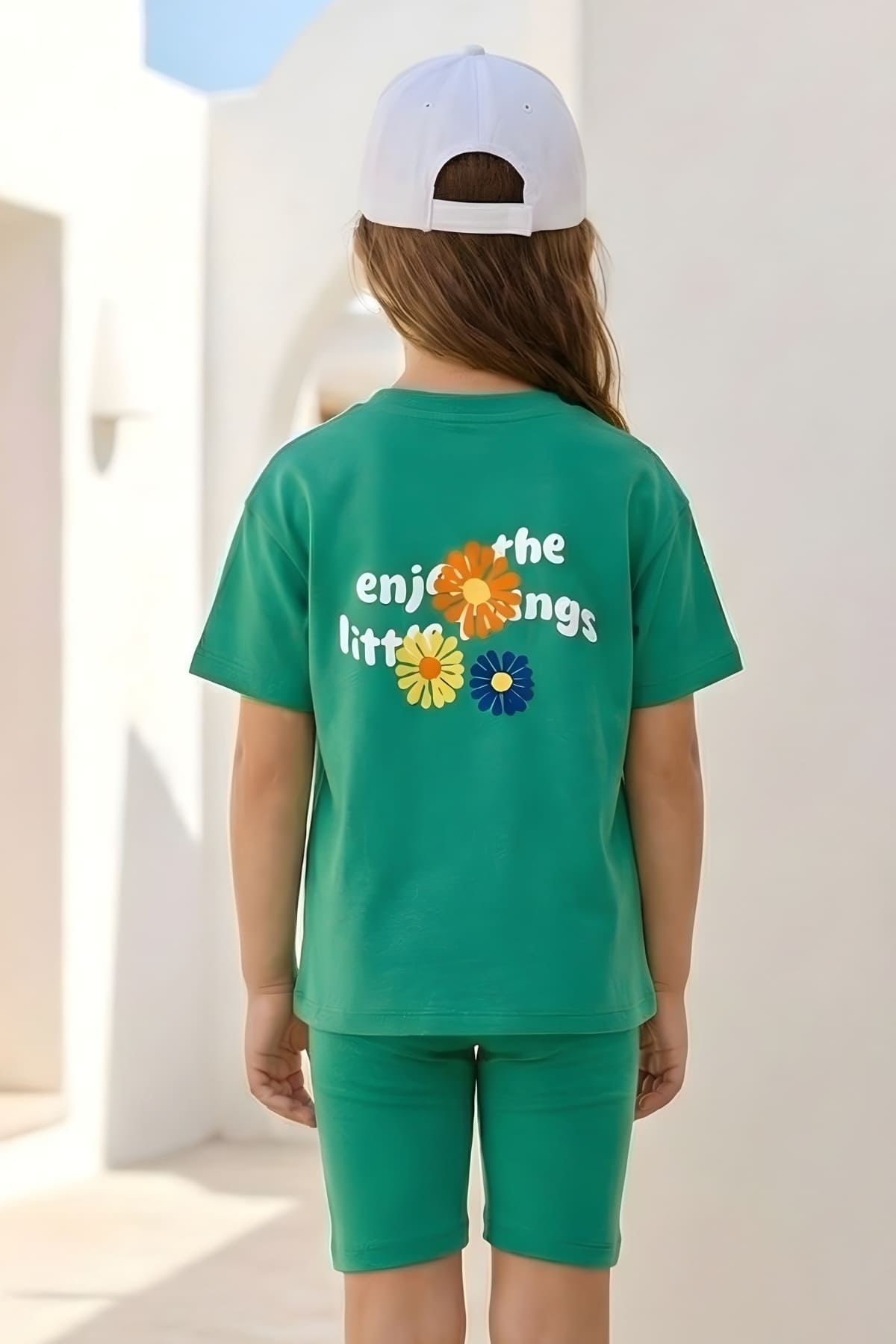 Kız Çocuk Baskılı T-shirt ve Tayt Takım