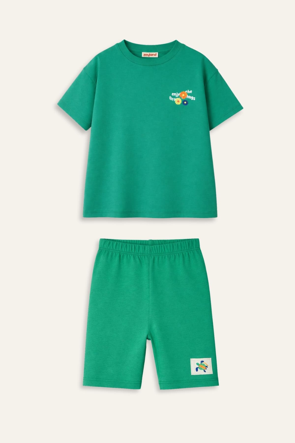 Kız Çocuk Baskılı T-shirt ve Tayt Takım
