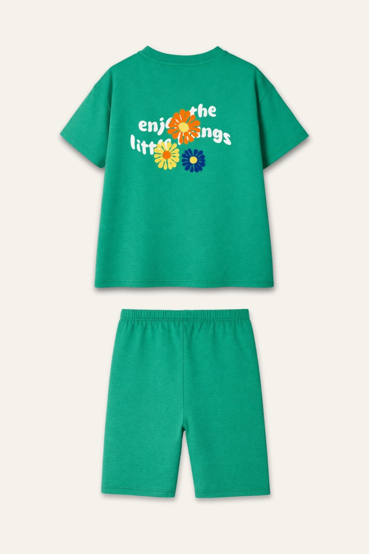 Kız Çocuk Baskılı T-shirt ve Tayt Takım