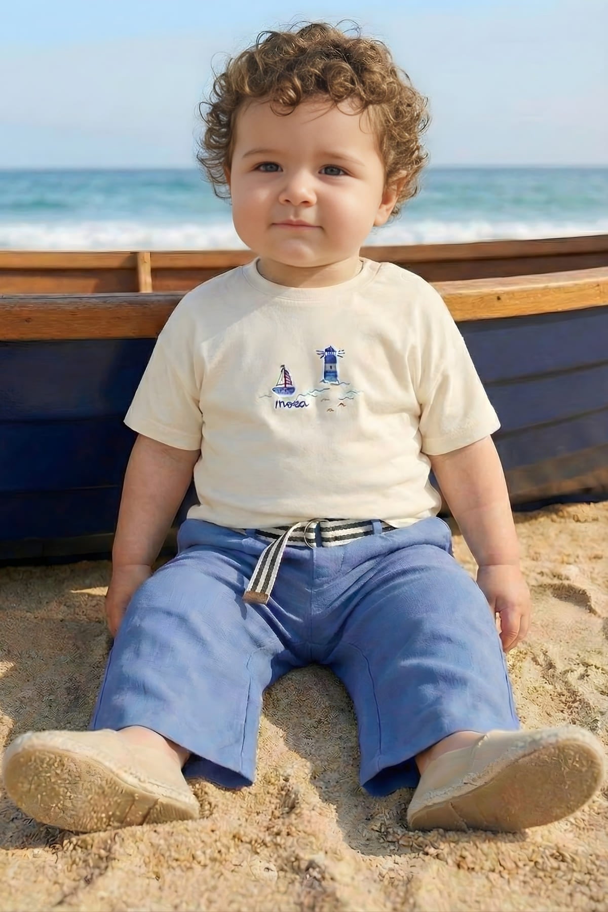 Erkek Bebek Nakışlı T-shirt