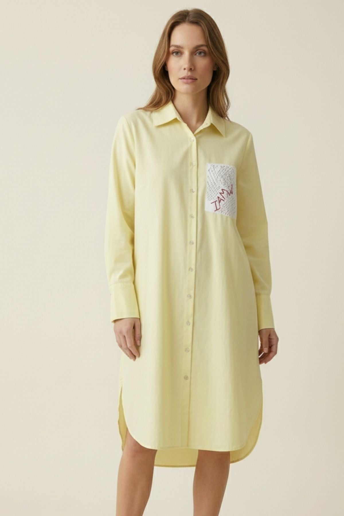Baskılı Oversize Gömlek Elbise