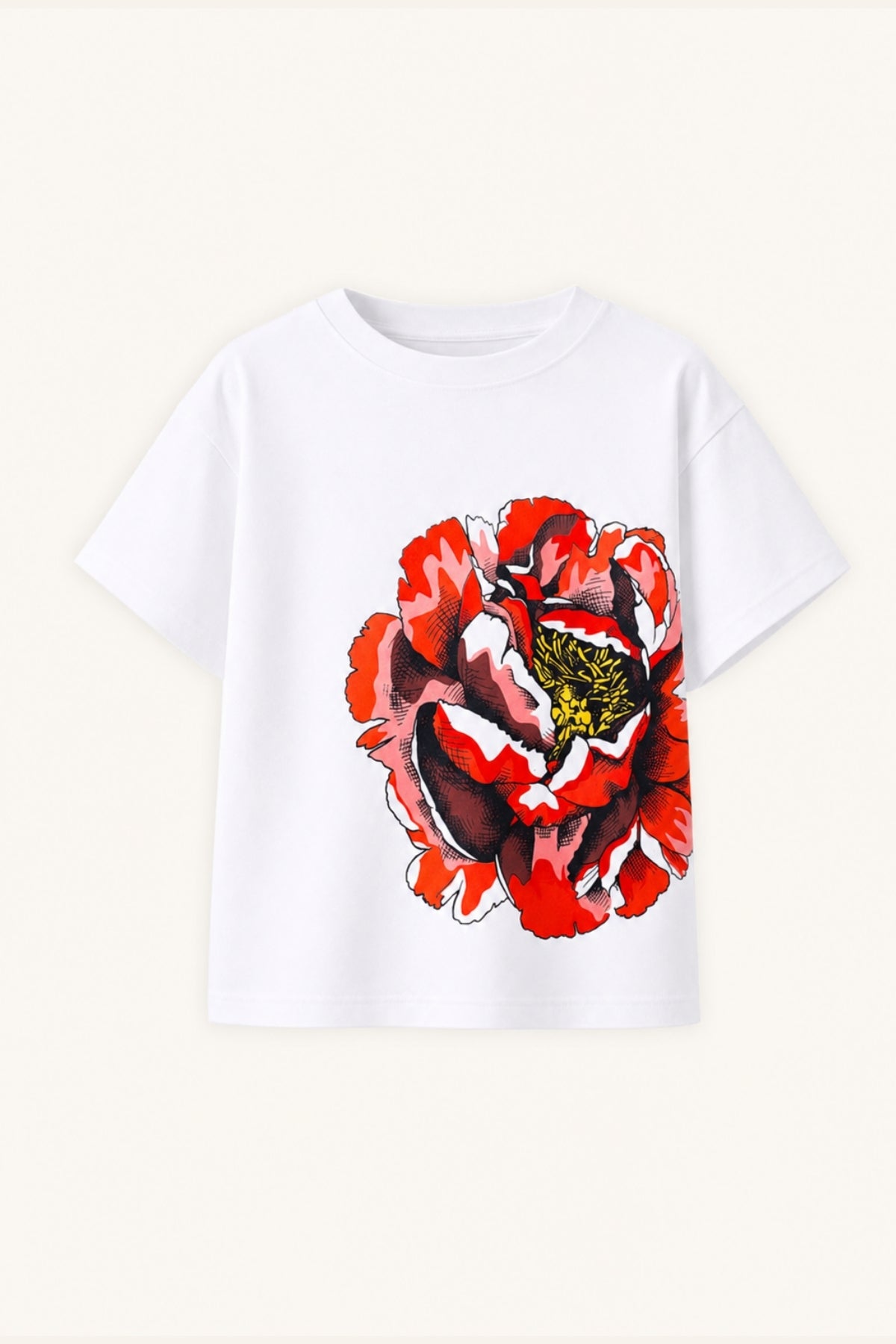 Kiz Çocuk Gül Baskili Tshirt