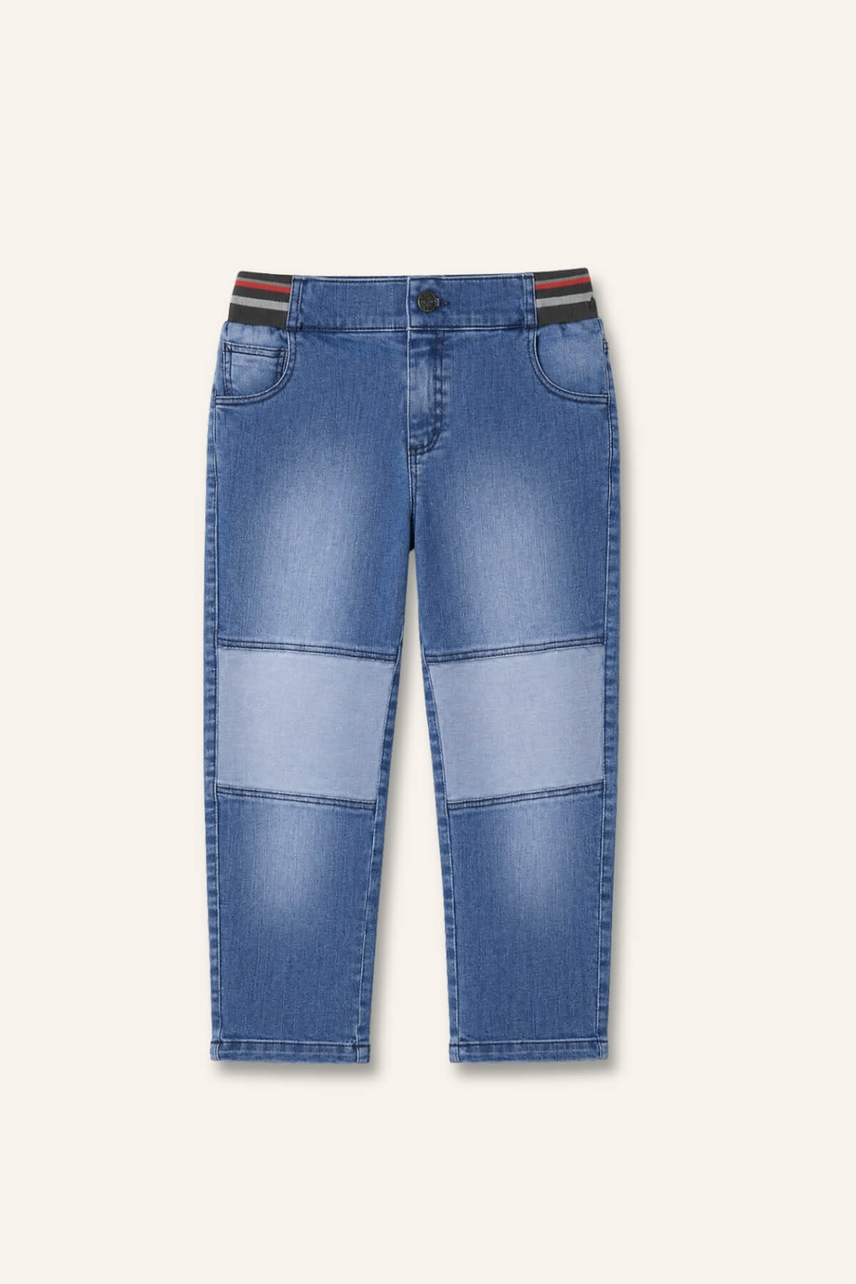 Erkek Çocuk Beli Ribana Detaylı Denim Pantolon