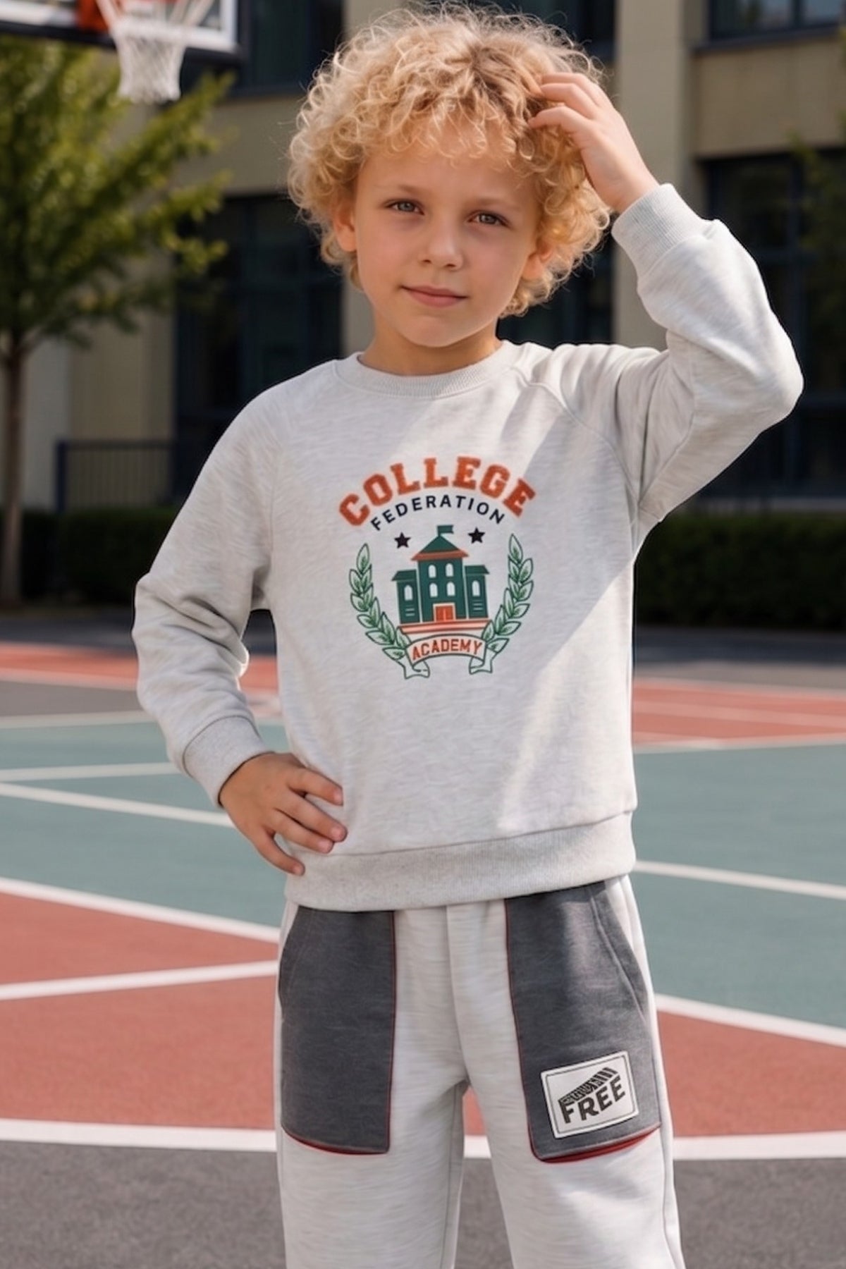 Erkek Çocuk Reglan Baskılı Sweatshirt