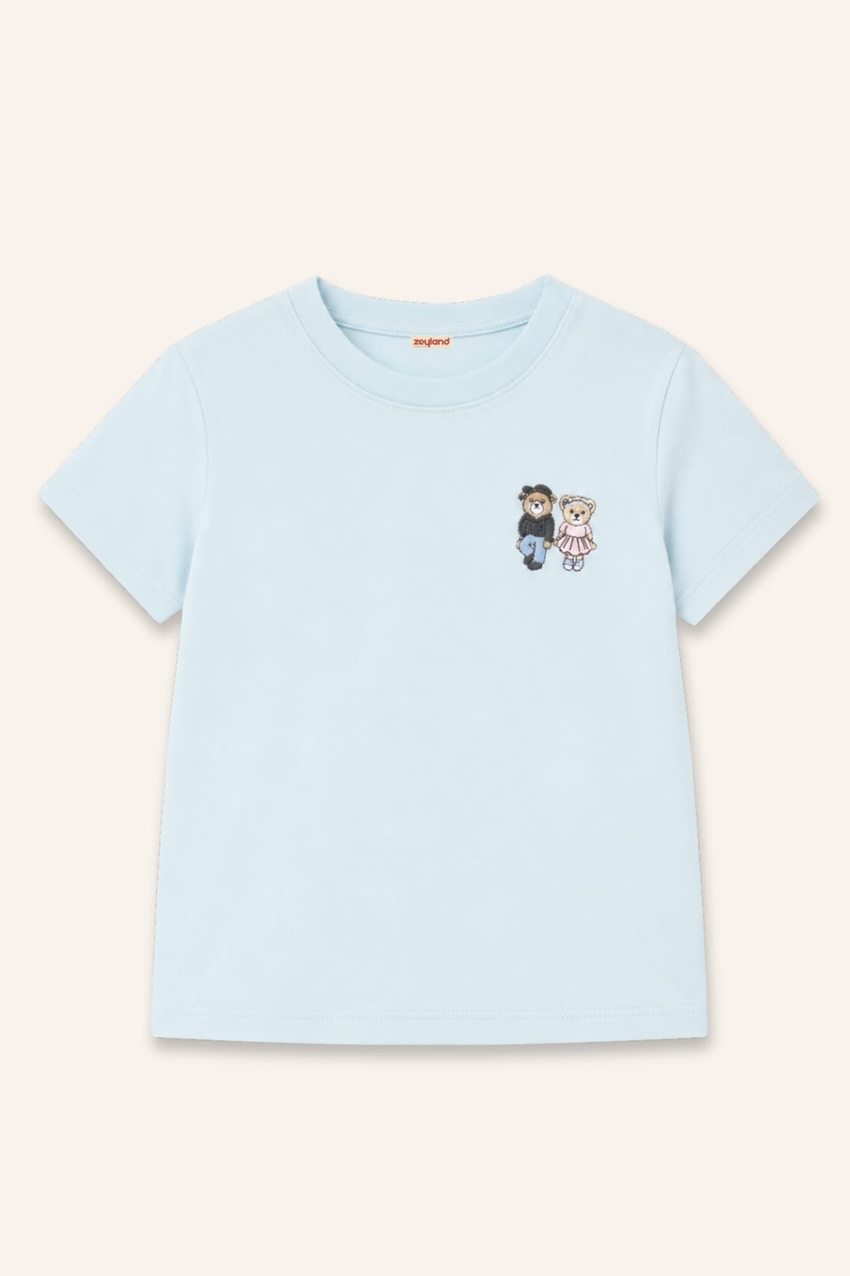 Kız Çocuk Nakış Detaylı Kısa Kollu T-Shirt