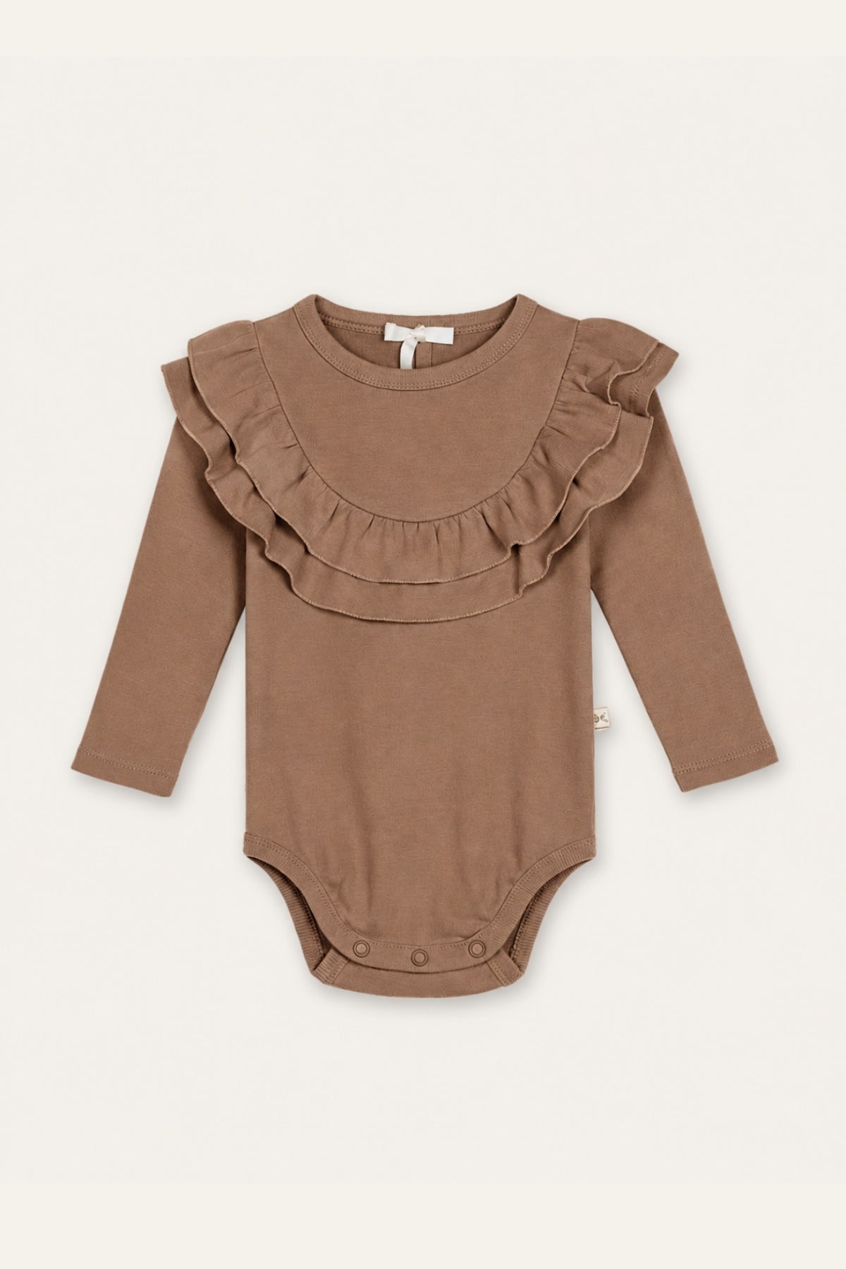 Kiz Bebek Gots Sertifikali %100 Organik Pamuk Volanli Body