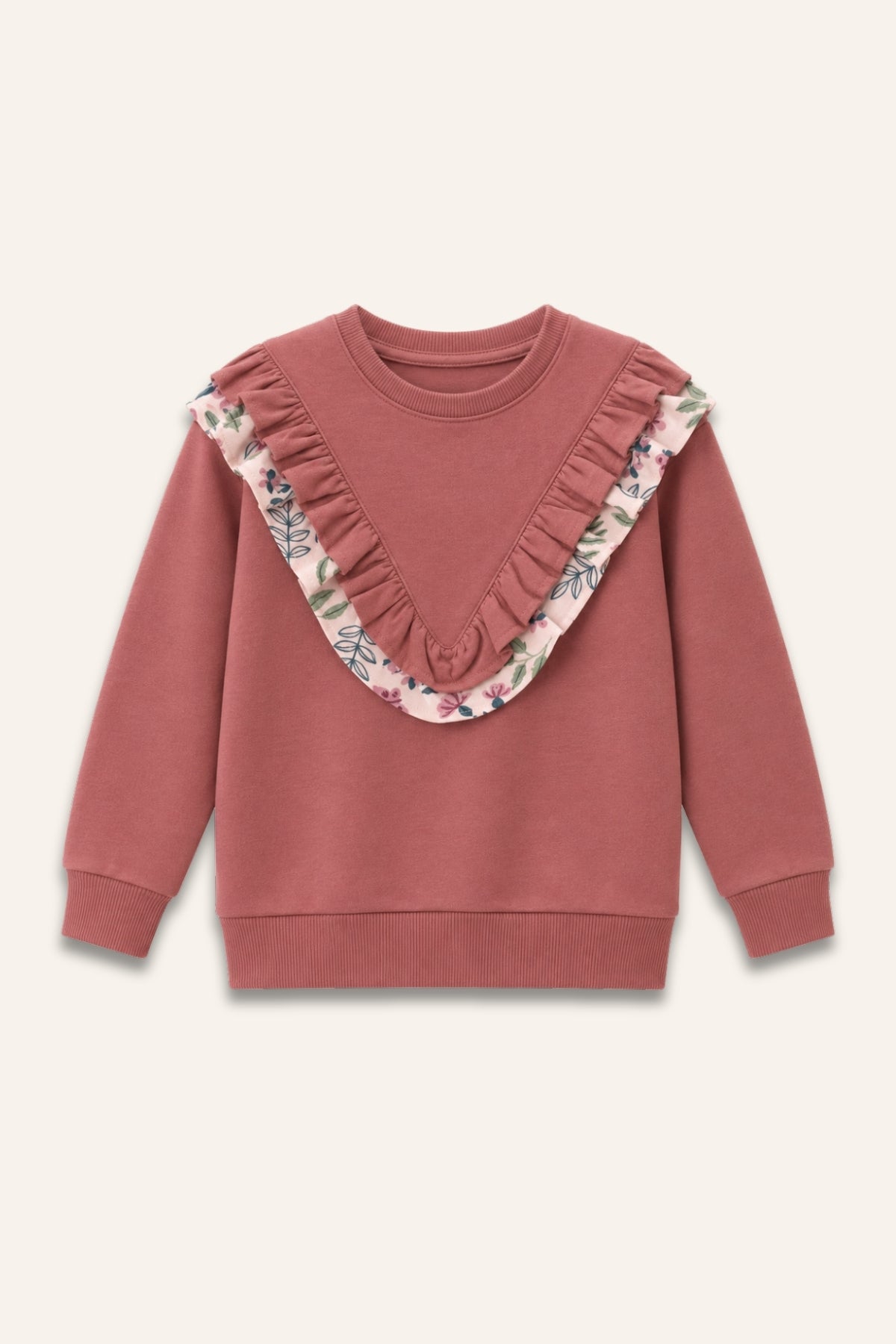 Kız Çocuk Fırfır Detaylı Sweatshirt