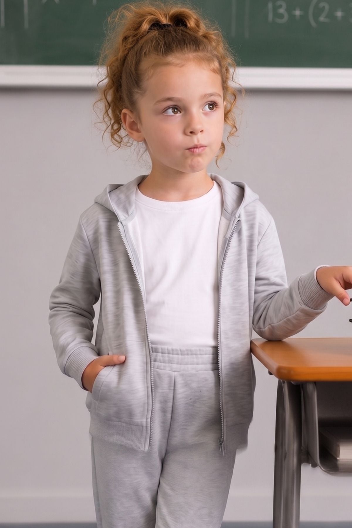 Erkek Çocuk Fermuarlı Kapşonlu Sweatshirt
