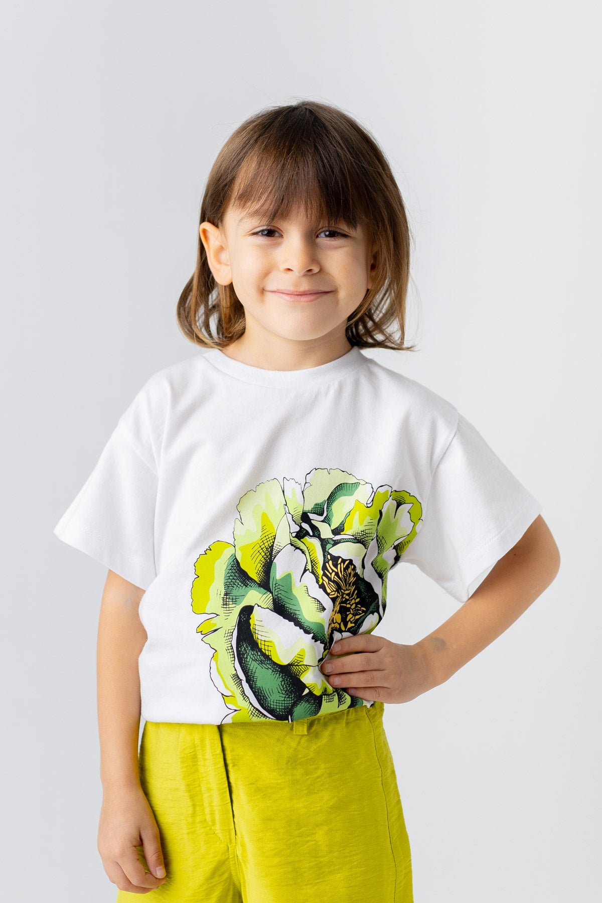 Kiz Çocuk Gül Baskili Tshirt
