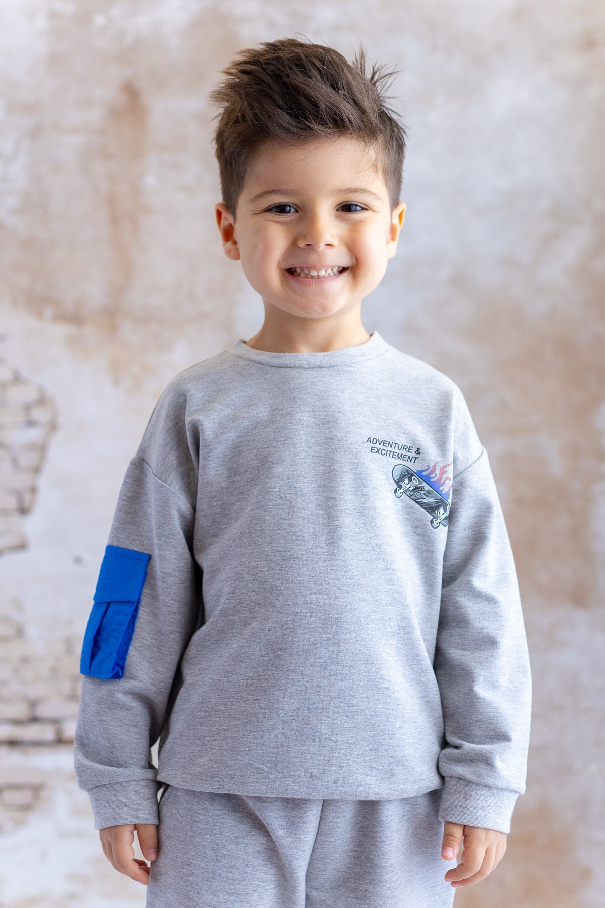 Erkek Çocuk Cep Detaylı Sweatshirt