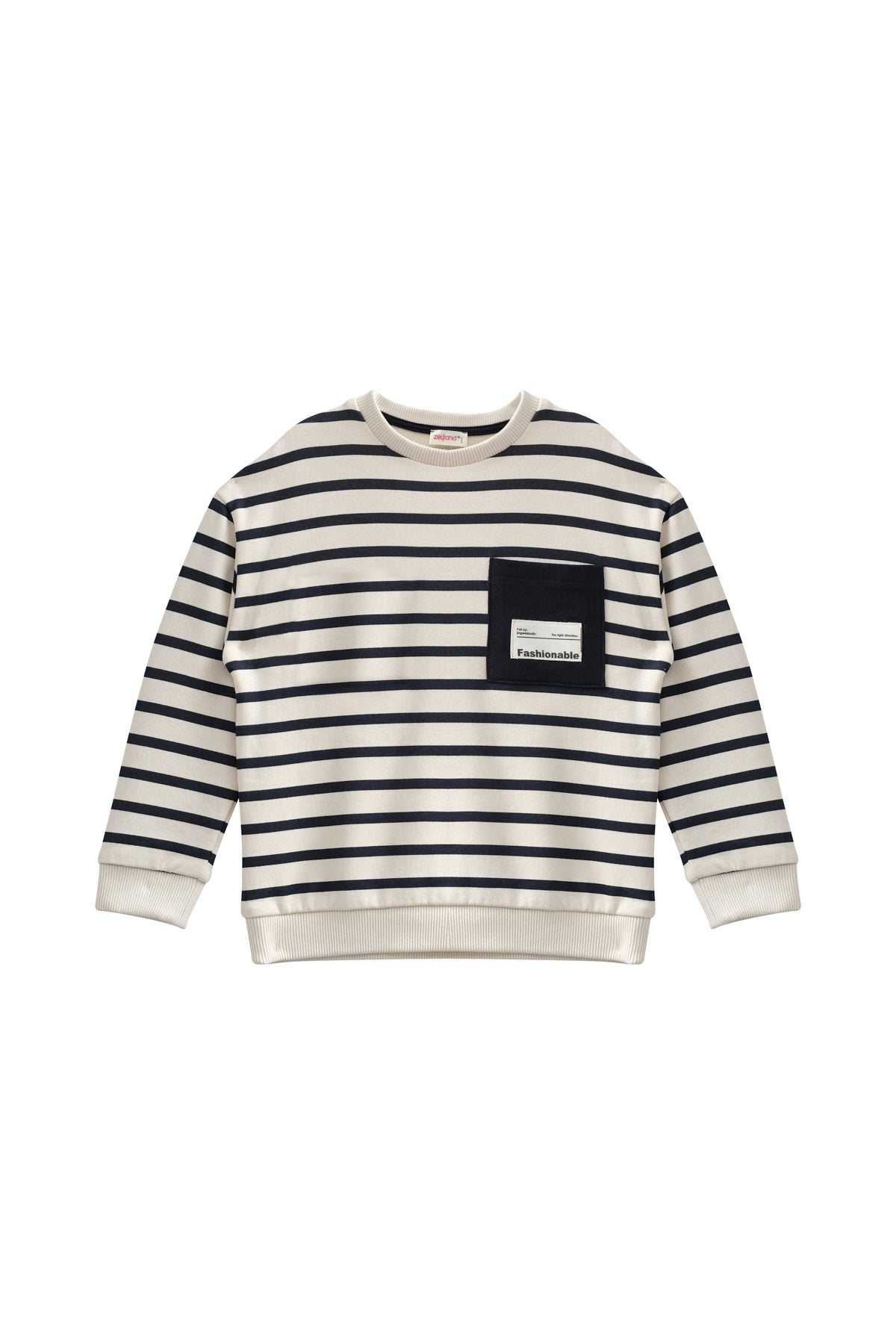 Erkek Çocuk Çizgili Cep Detaylı Sweatshirt