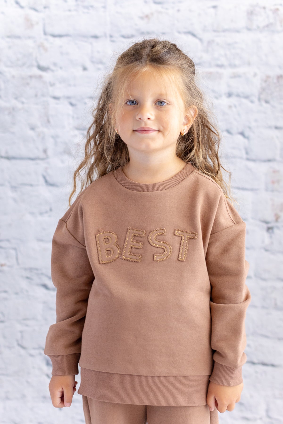 Kız Çocuk Nakış Detaylı Sweatshirt