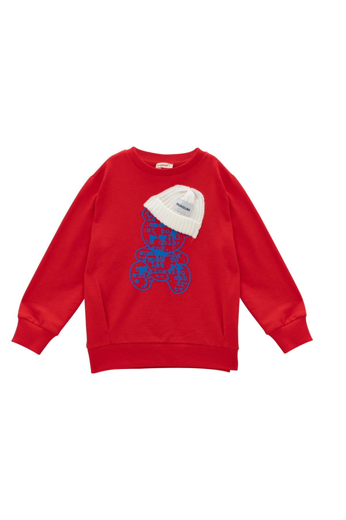 Kız Çocuk Ayı Baskı Şapka Aksesuarlı Sweatshirt