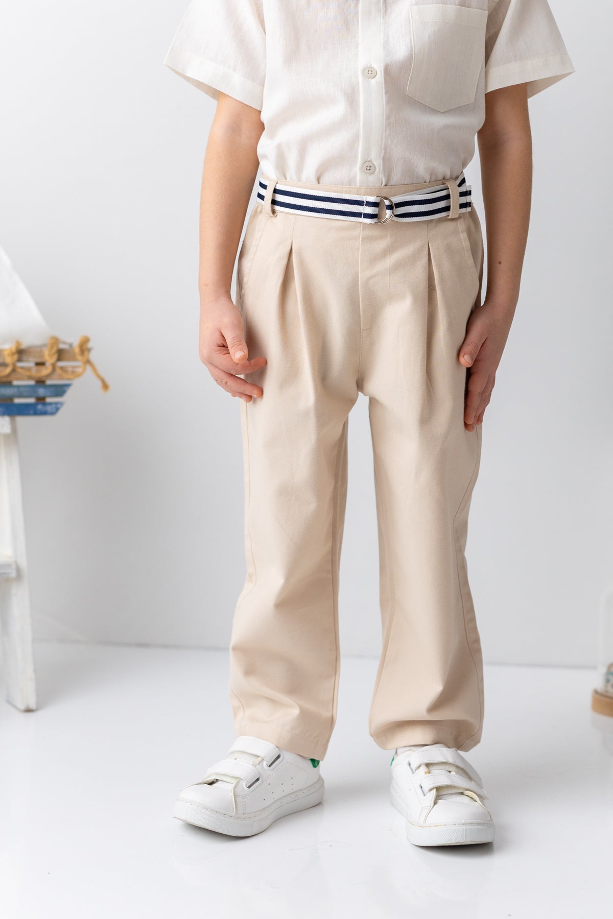 Erkek Bebek Kemerli Gabardin Pantolon