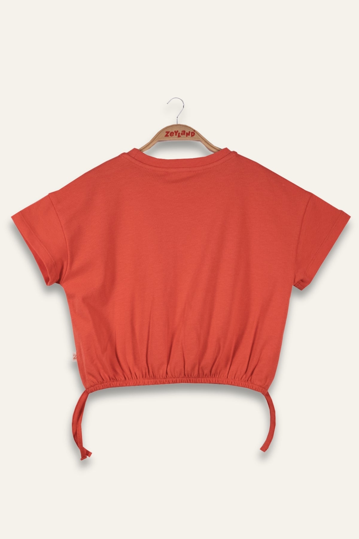 Kız Çocuk Hawai Baskılı Crop T-Shirt