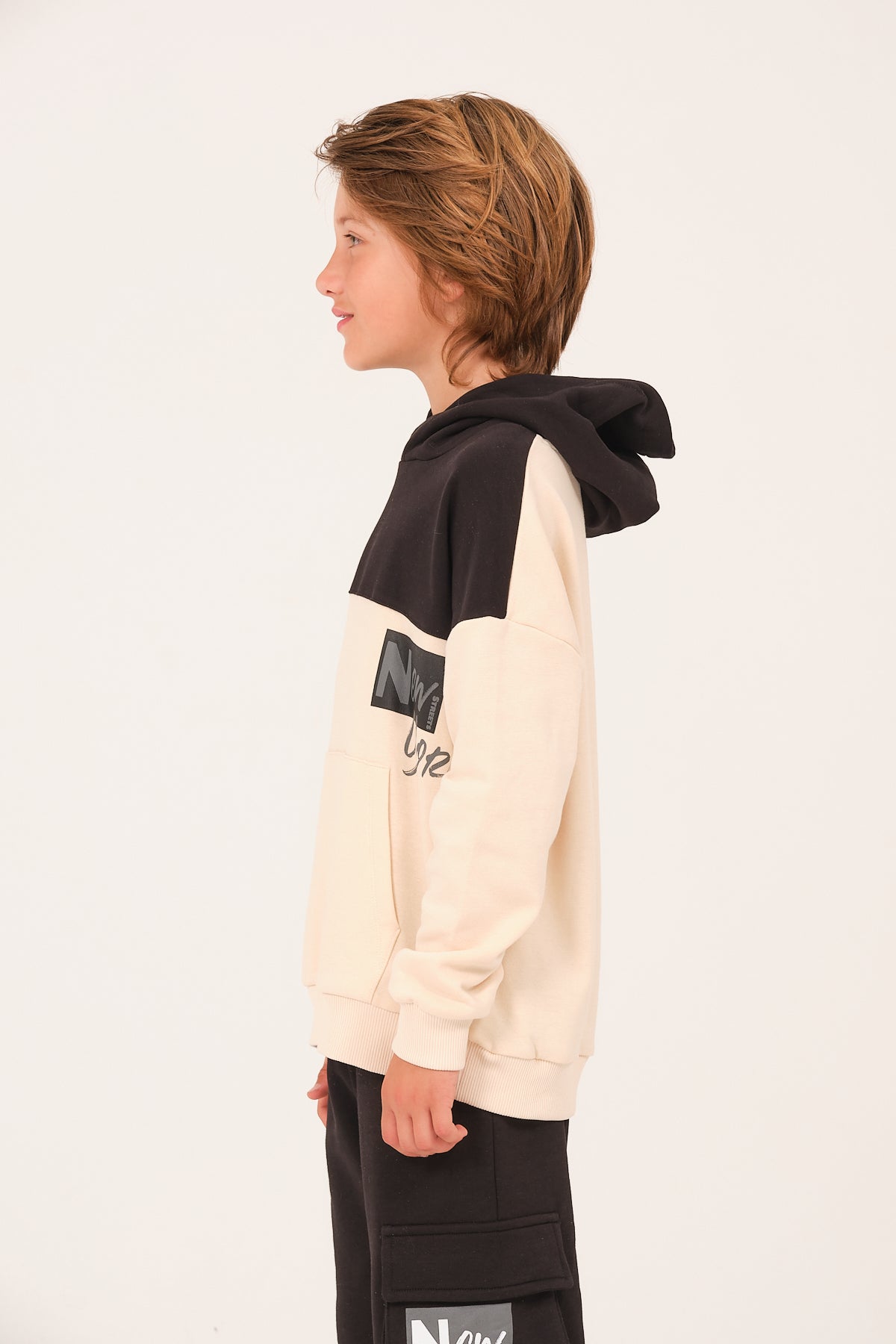 Kiz Erkek Çocuk Baskili Kapüsonlu Sweatshirt