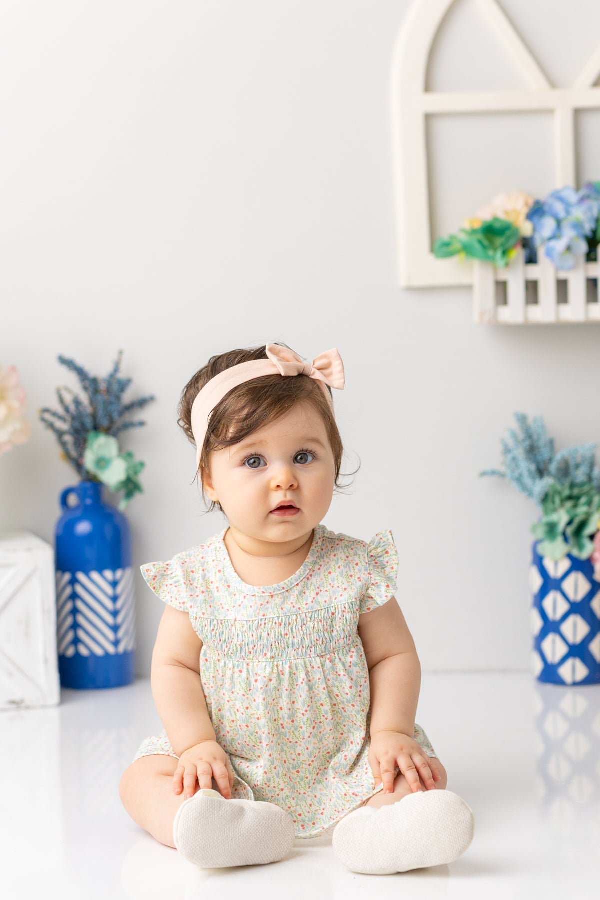 Çiçek desenli çıtçıtlı kız bebek body elbise — yazlık bebek giyimi