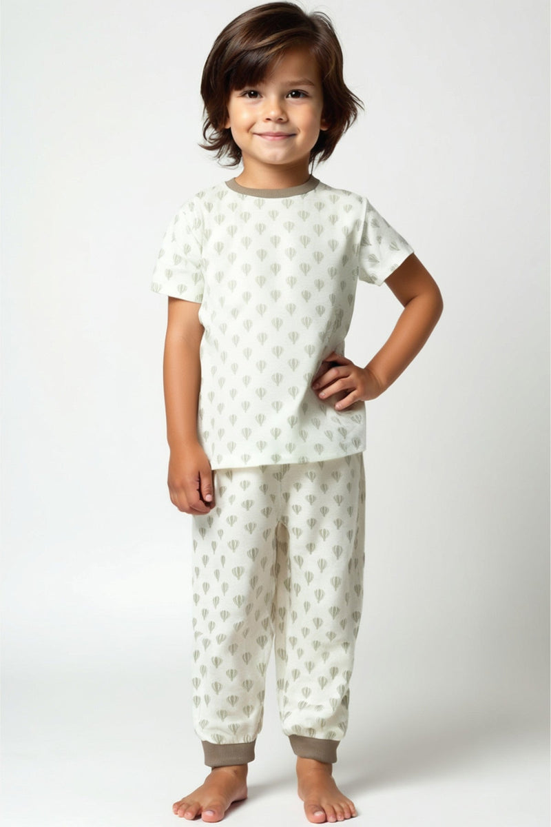 Balon baskılı unisex çocuk pijama takımı