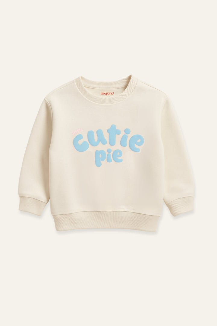 Kız Çocuk Kabartma Baskılı Sweatshirt