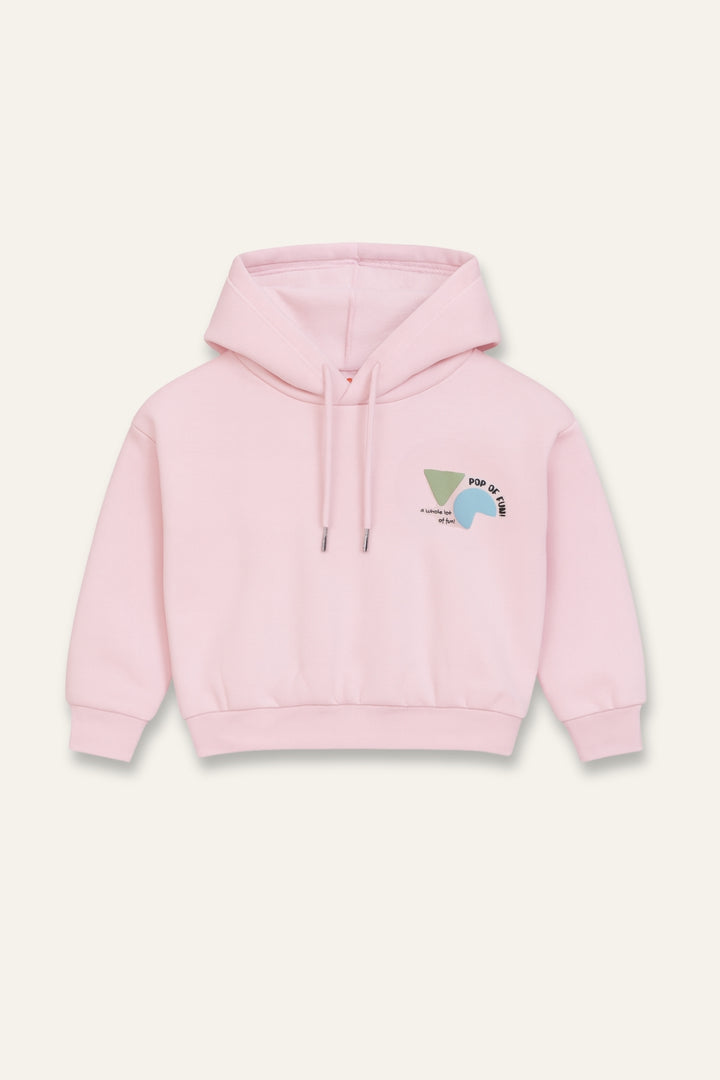 Kız Çocuk Kapşonlu Crop Sweatshirt
