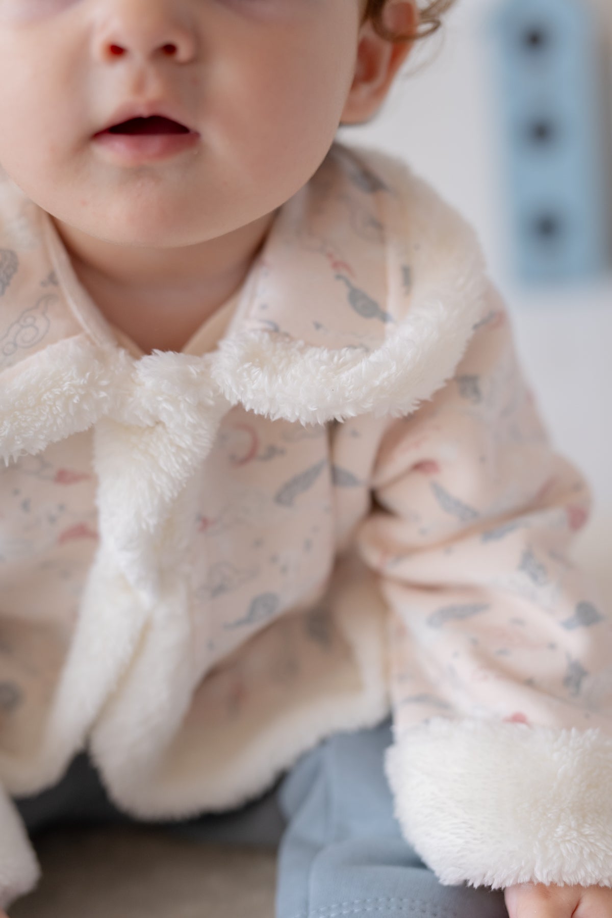Kız Bebek Peluş Detaylı Üçlü Takım