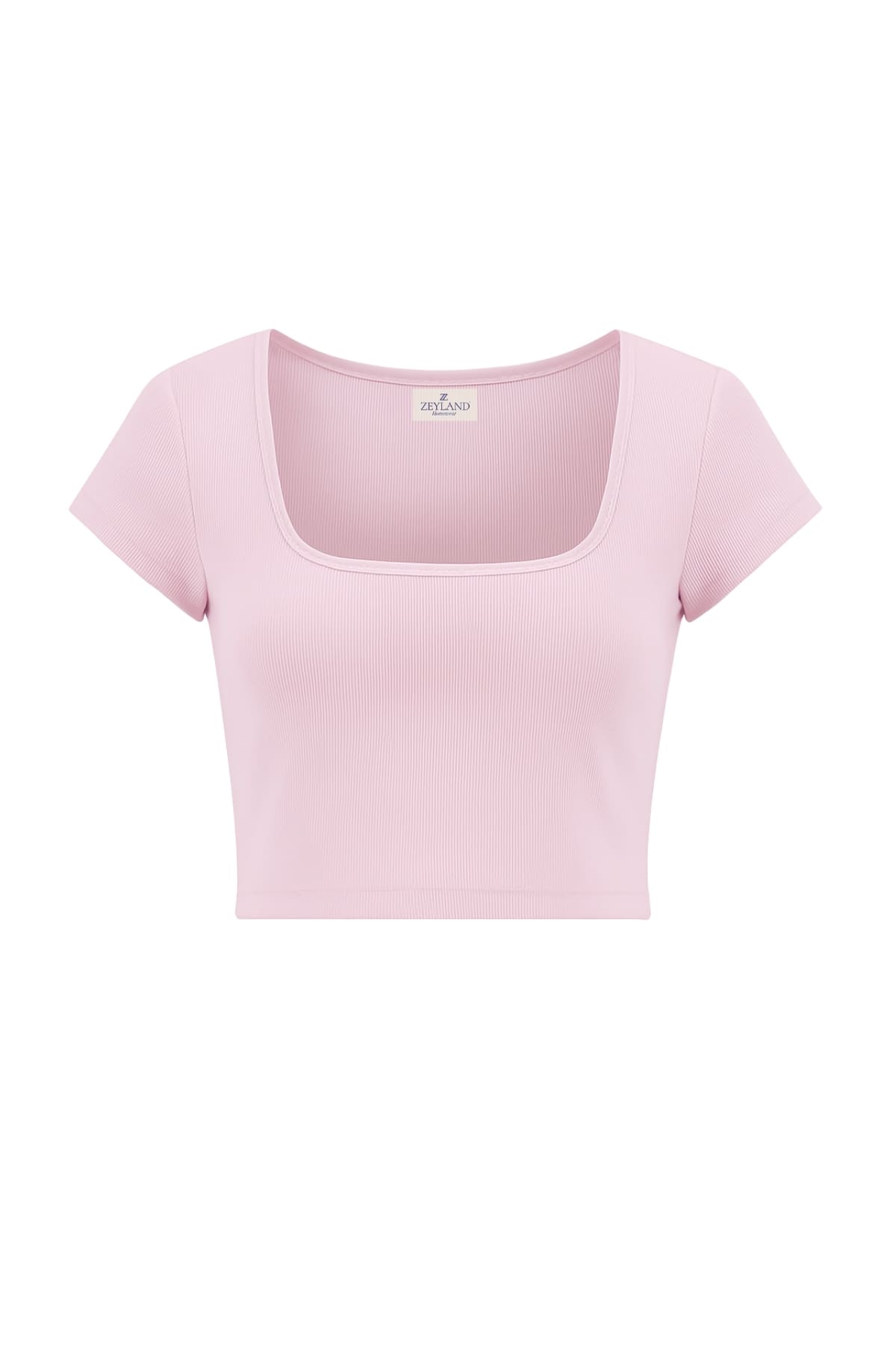 Kadın Kare Yaka Crop T-shirt