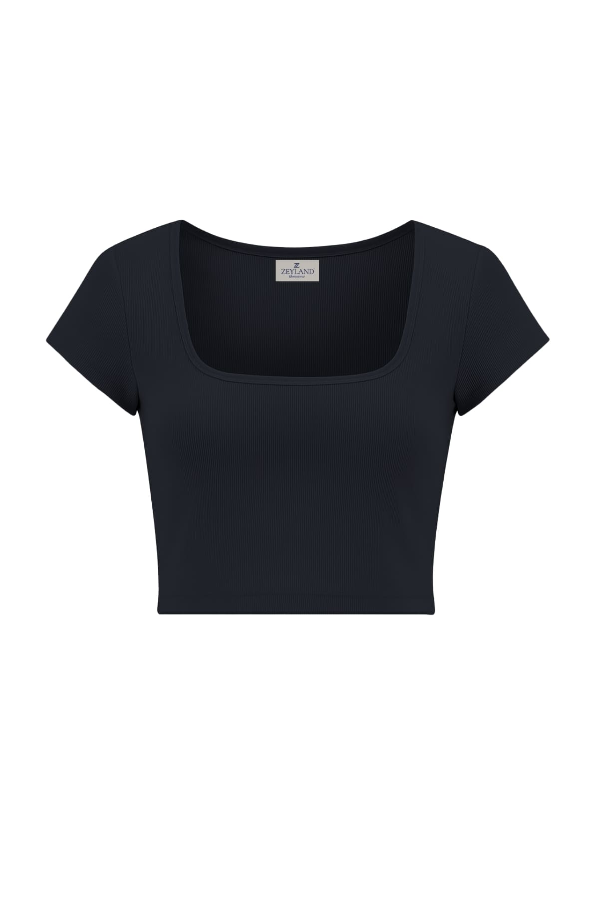 Kadın Kare Yaka Crop T-shirt
