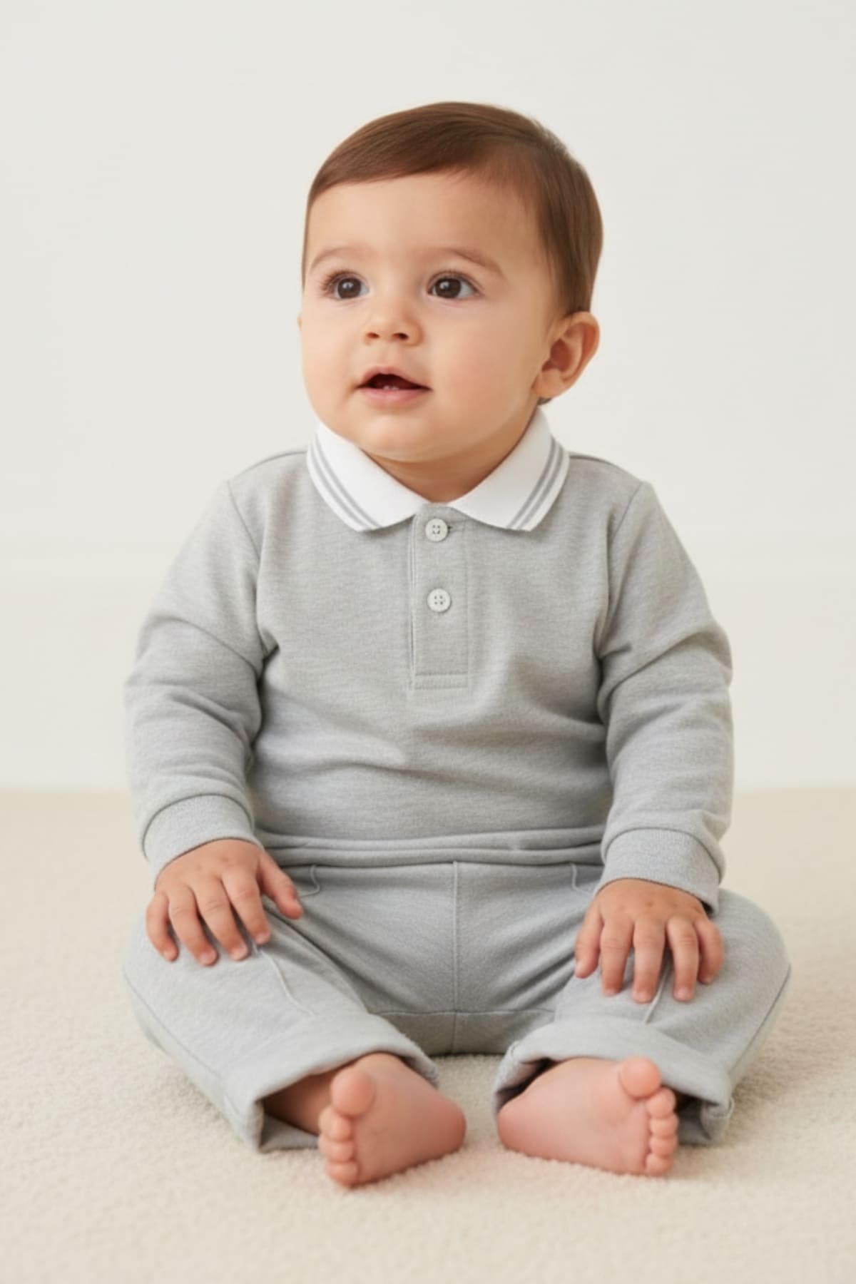 Erkek Bebek Polo Yaka T-shirt ve Pantolon Takım