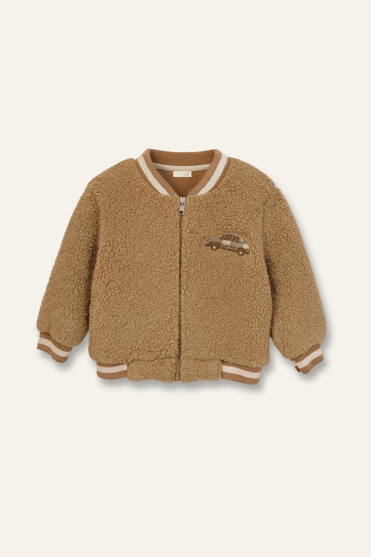 Erkek Bebek Nakış Detaylı Peluş Mont