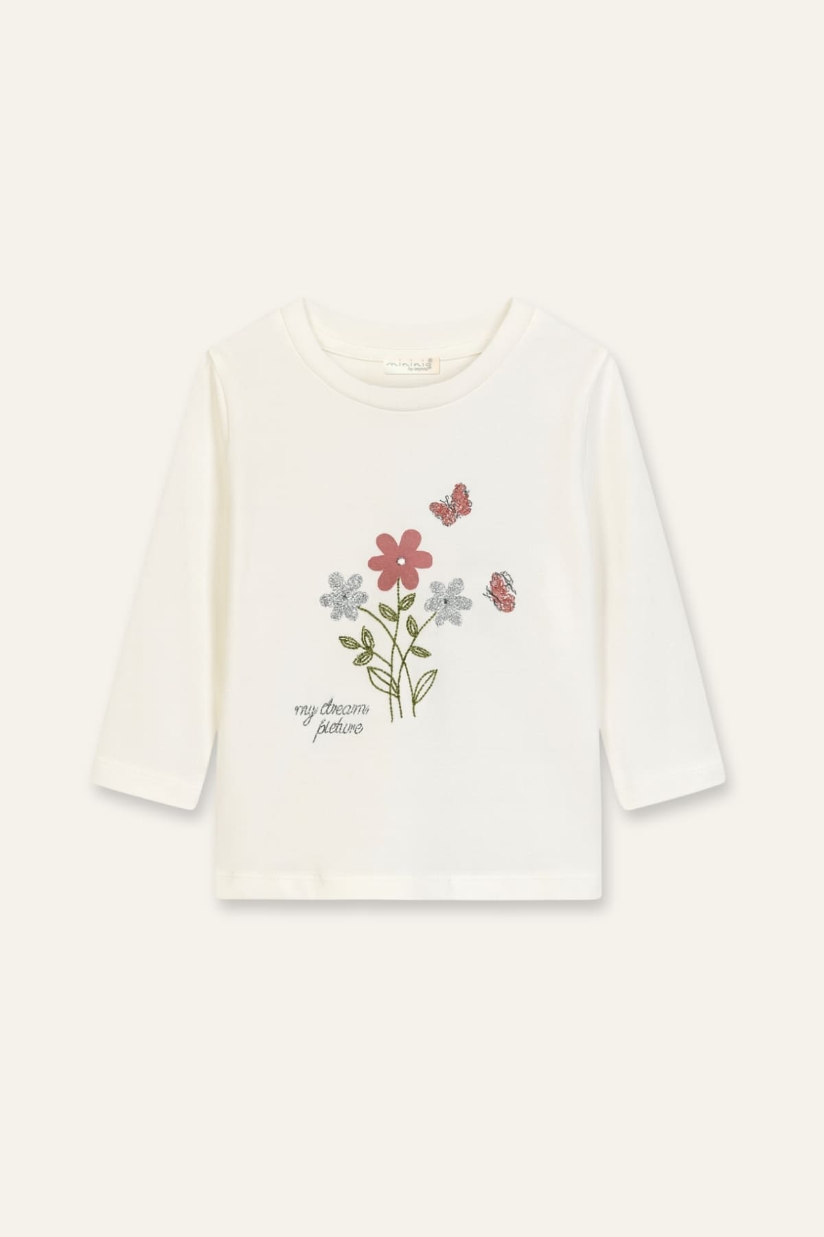 Kız Bebek Nakış Detaylı T-shirt Tayt Takım