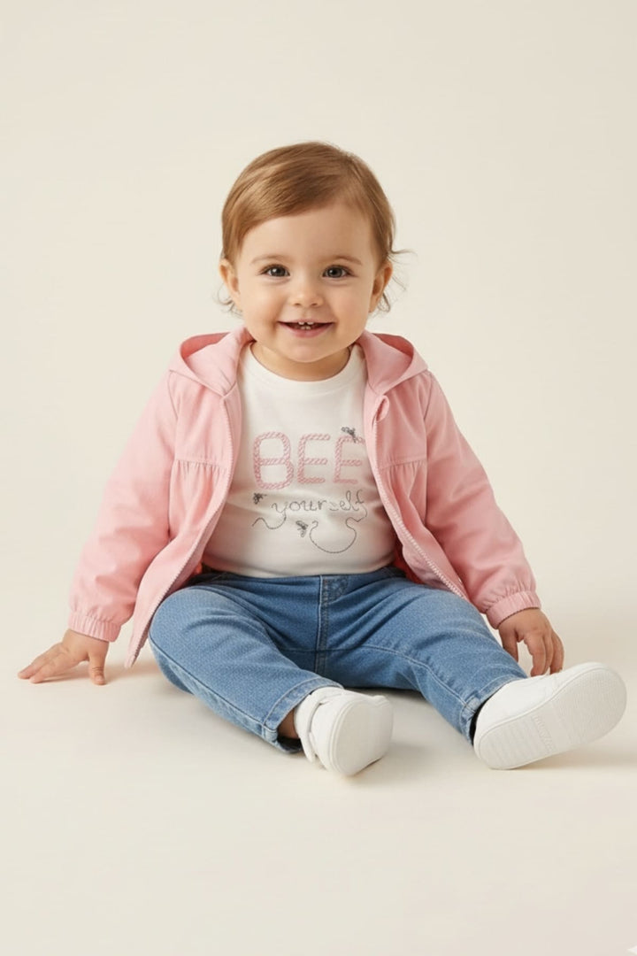 Kız Bebek Yağmurluk Detaylı 3 lü Takım