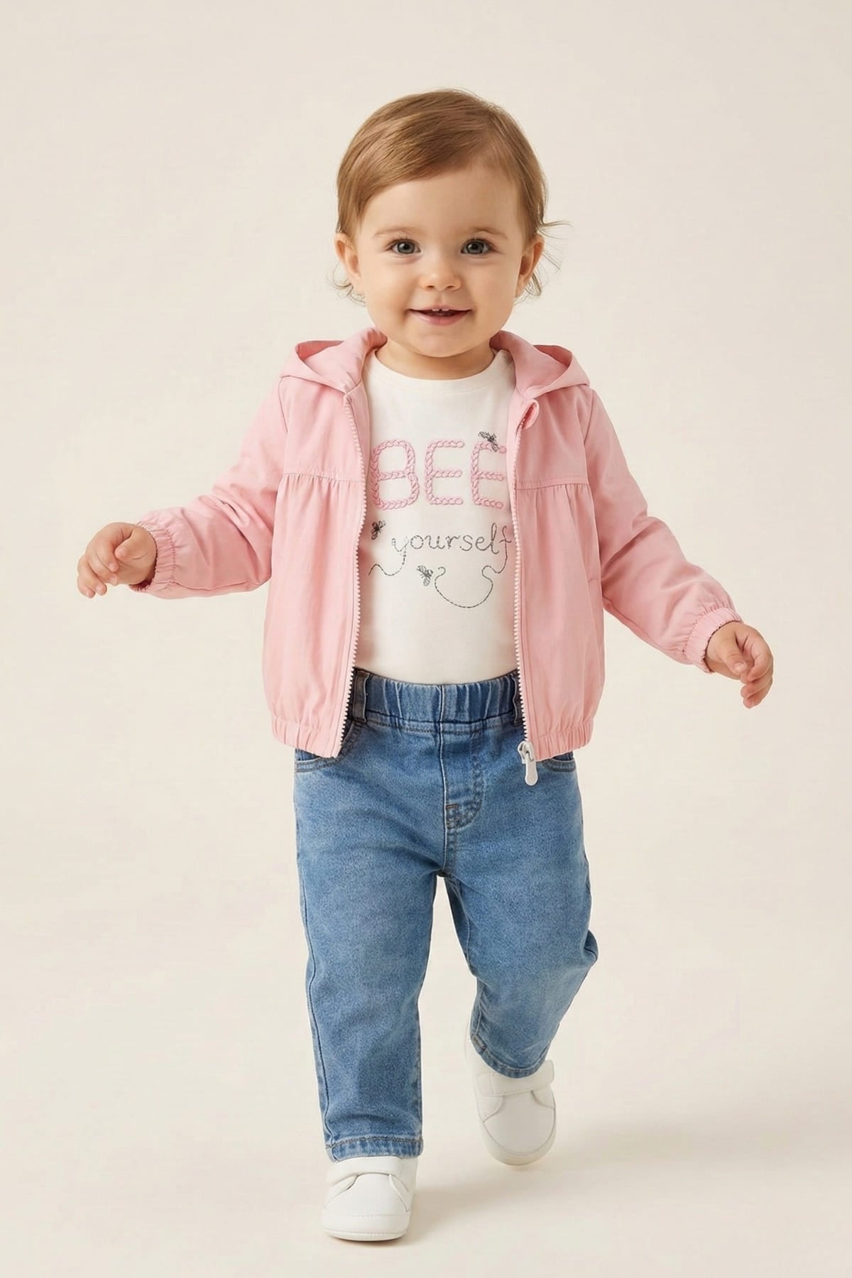 Kız Bebek Yağmurluk Detaylı 3 lü Takım