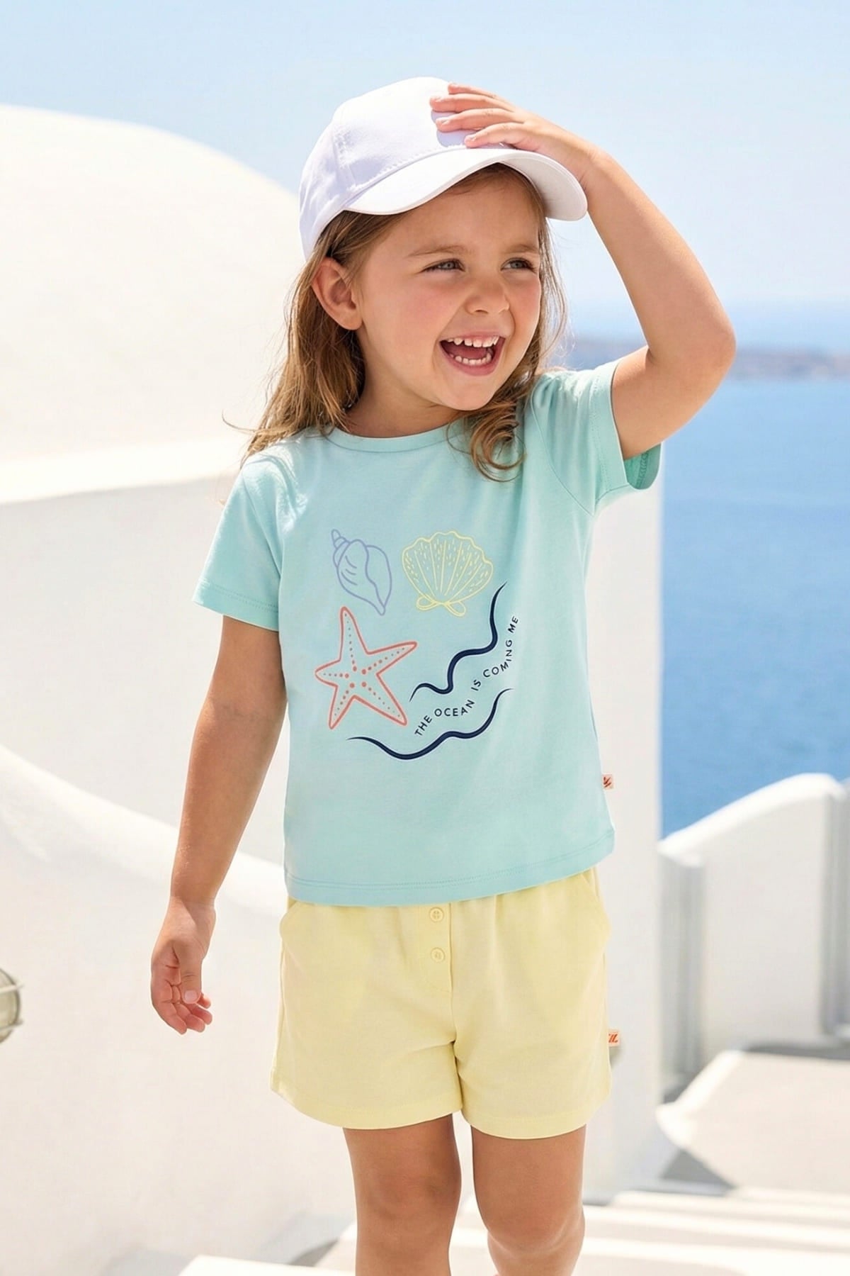 Kız Çocuk Hawaı Baskılı T-Shirt