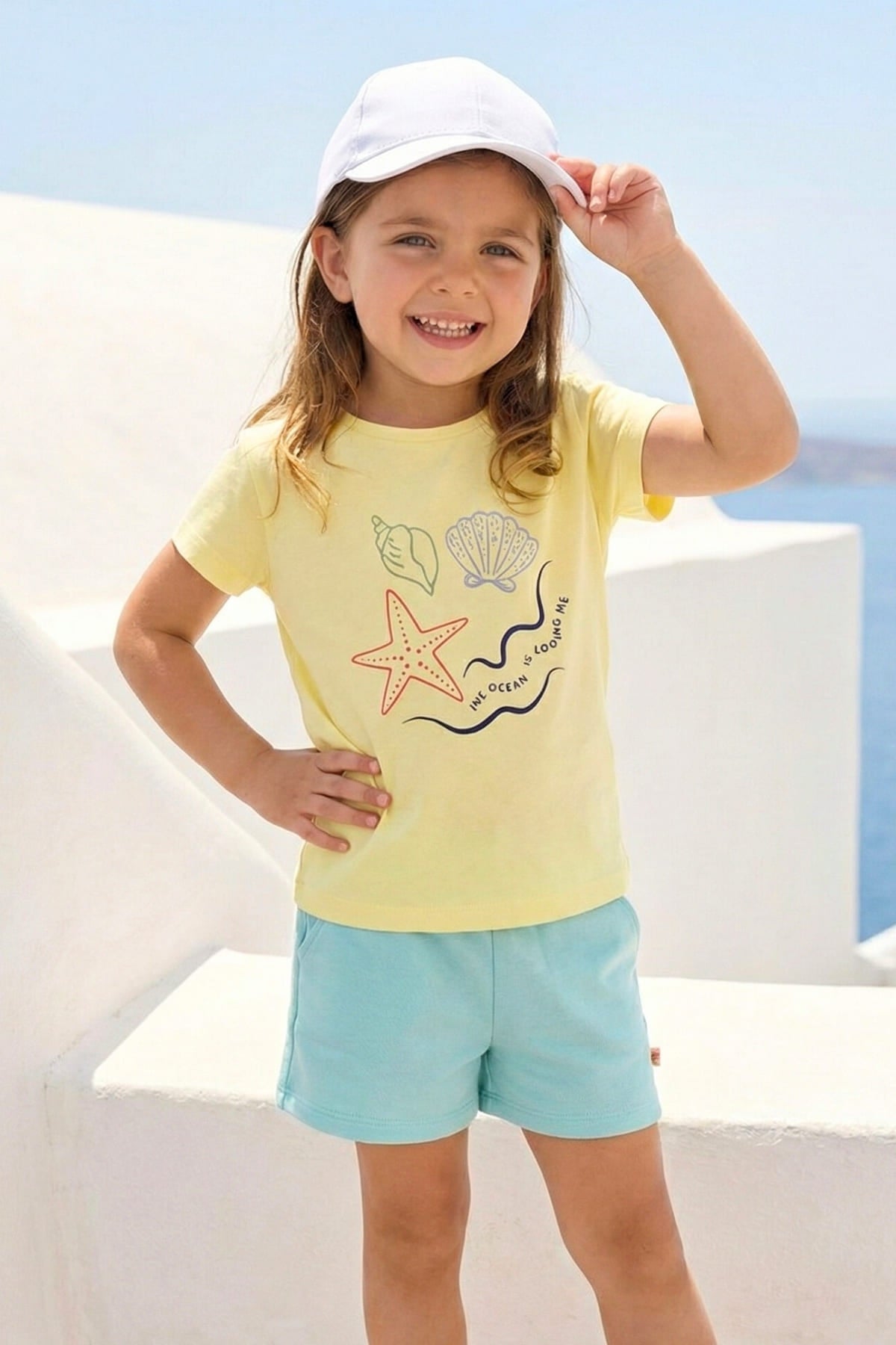 Kız Çocuk Hawaı Baskılı T-Shirt