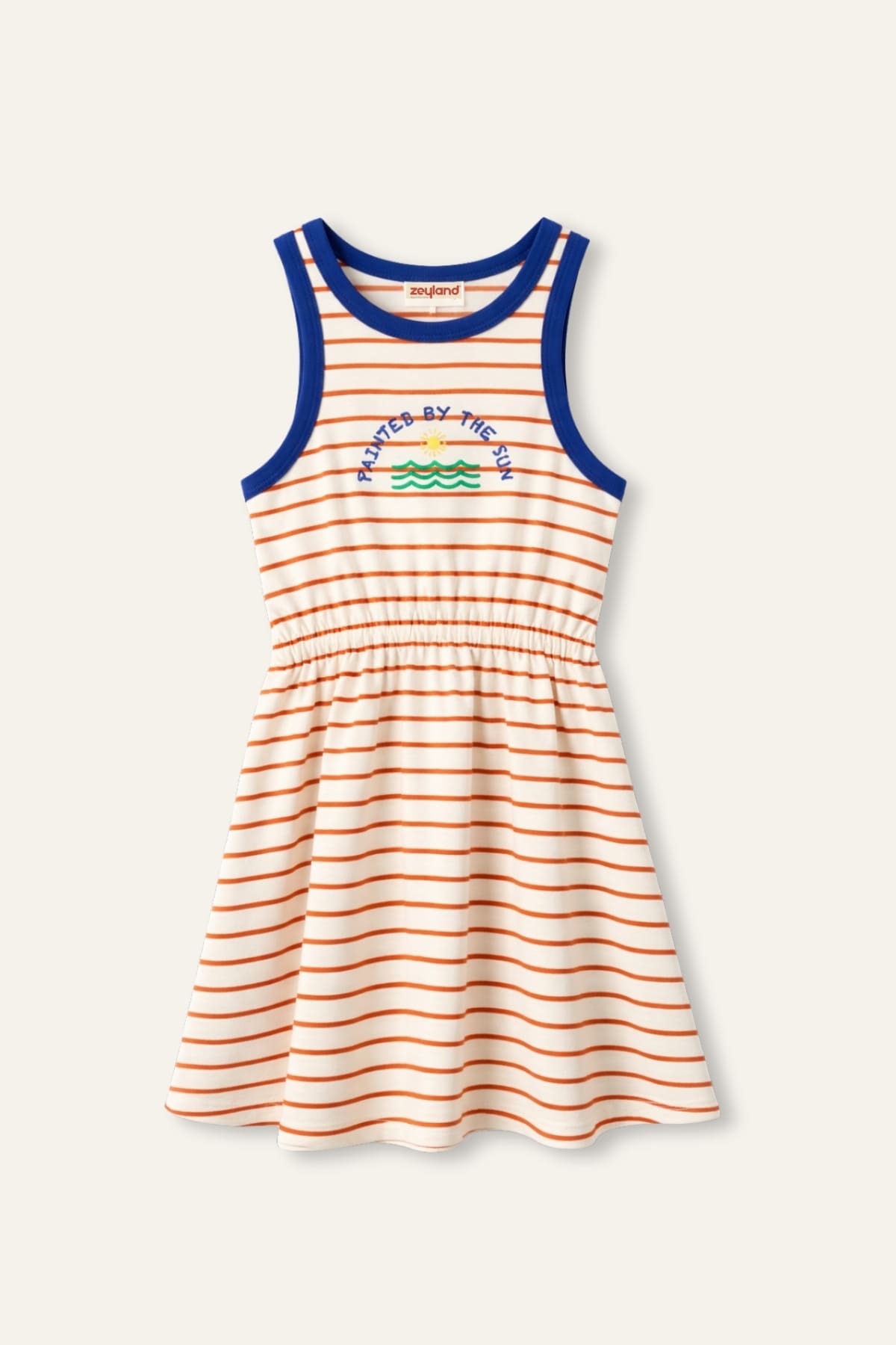 Kız Çocuk Çizgili Halter Yaka Elbise