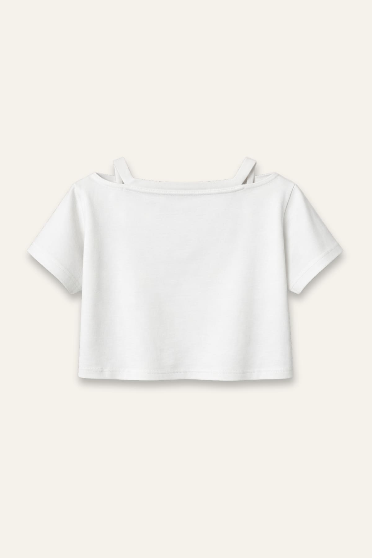 Kız Çocuk Yaka Detaylı T-shirt