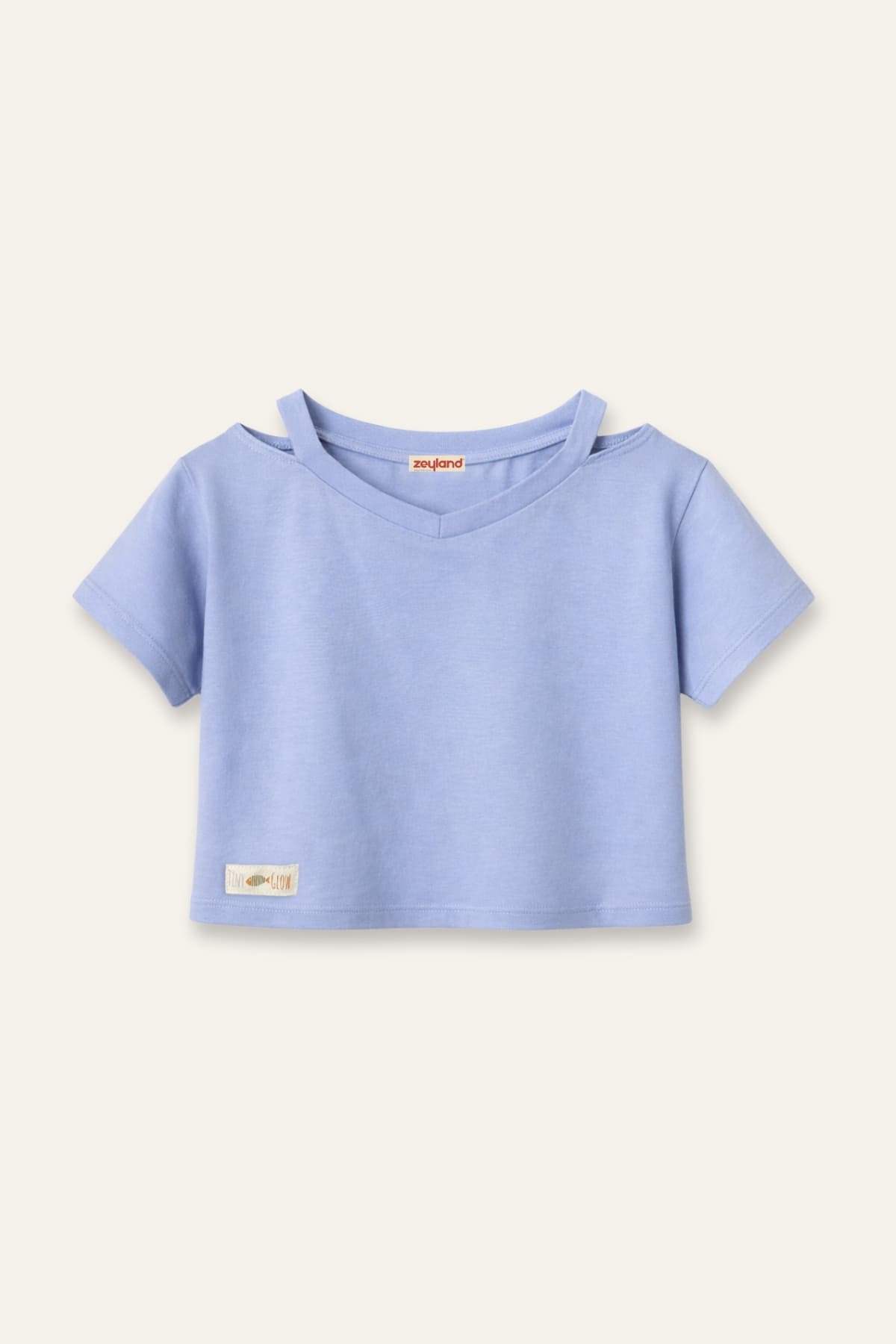 Kız Çocuk Yaka Detaylı T-shirt