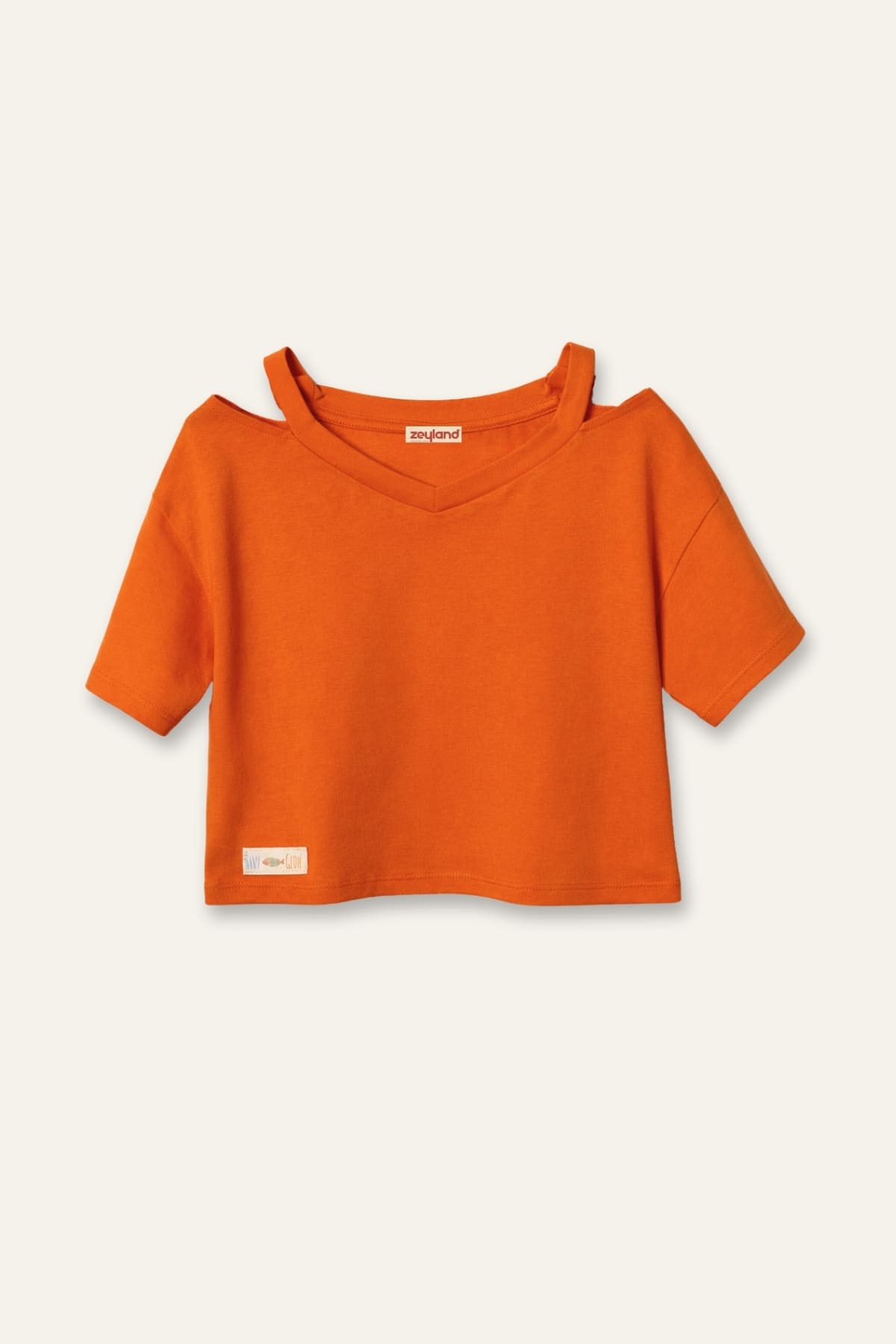 Kız Çocuk Yaka Detaylı T-shirt