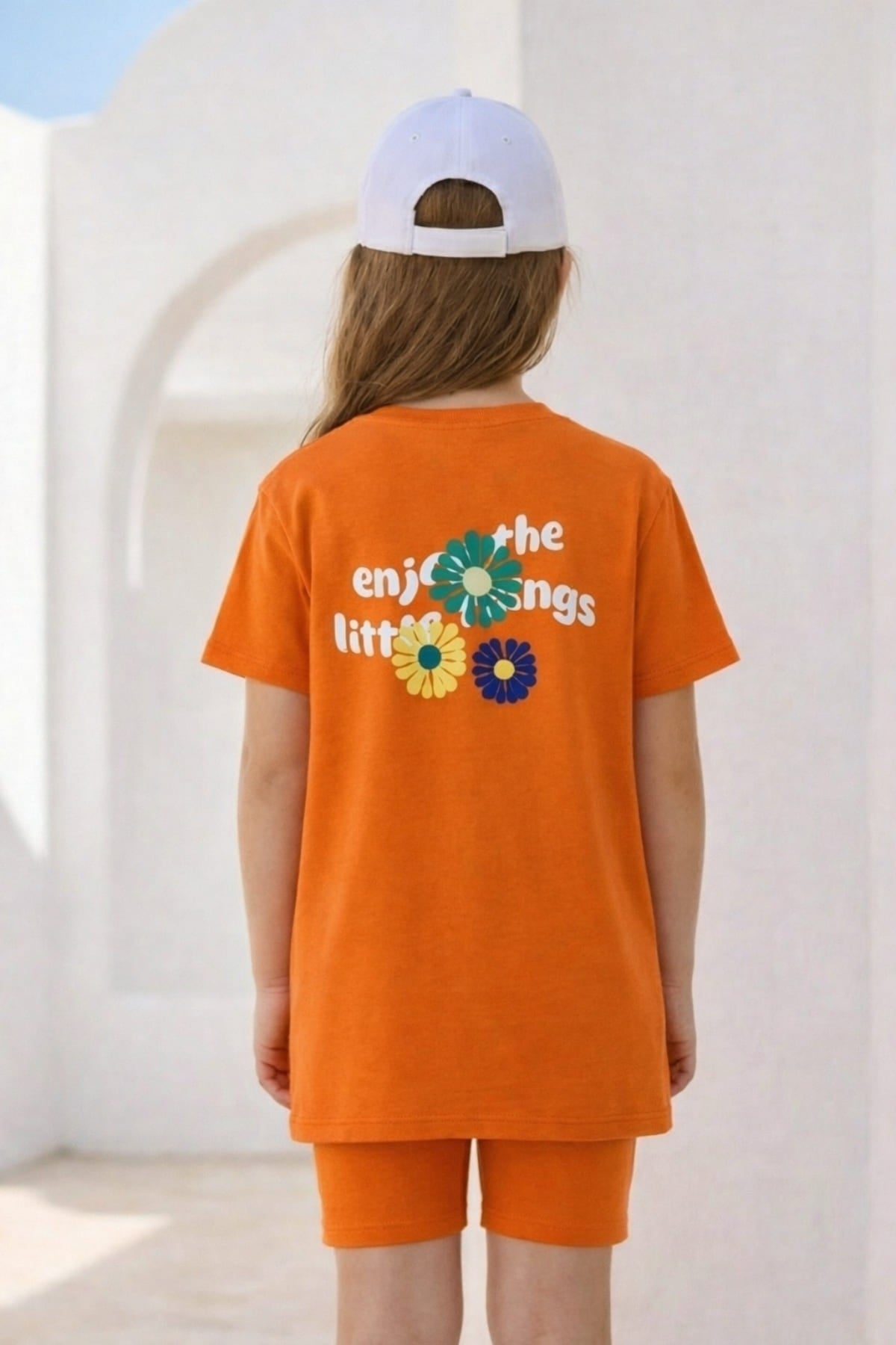 Kız Çocuk Baskılı T-shirt ve Tayt Takım