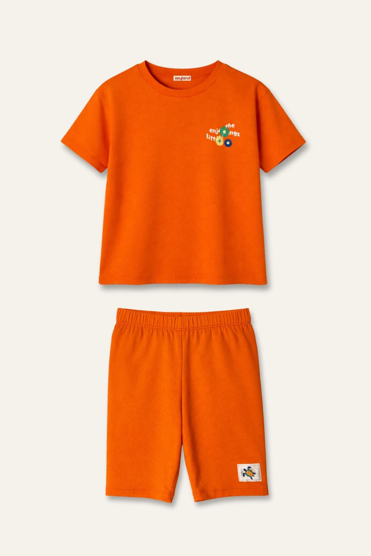 Kız Çocuk Baskılı T-shirt ve Tayt Takım