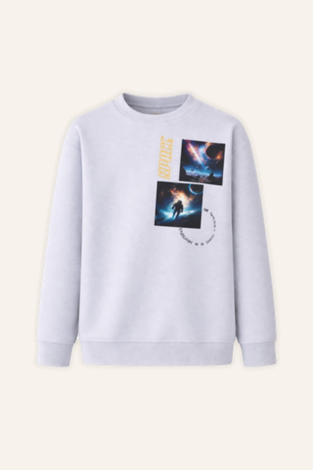 ERKEK COCUK UZAY BASKILI BASIC SWEATSHIRT