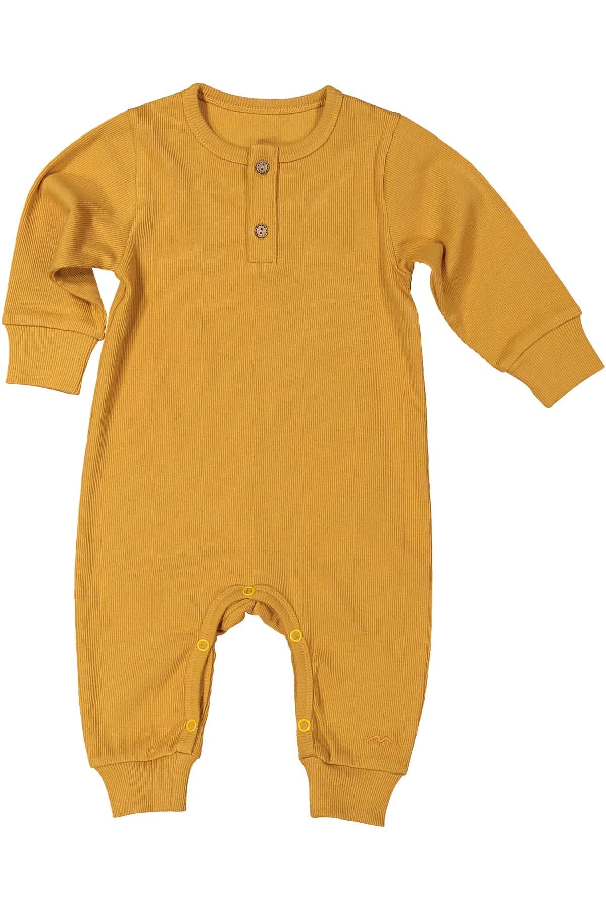 Kiz Erkek Bebek Gots Sertifikali %100 Organik Pamuk Yakasi Dügmeli Tulum