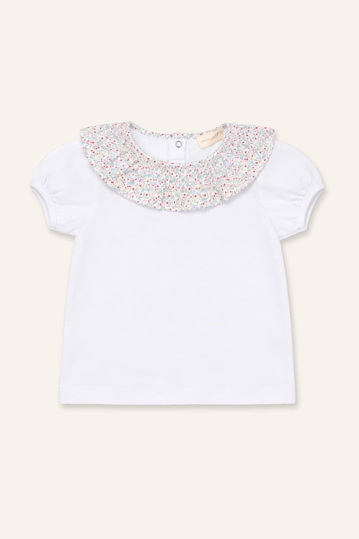 Kız Bebek Yakası Fırfırlı T-shirt
