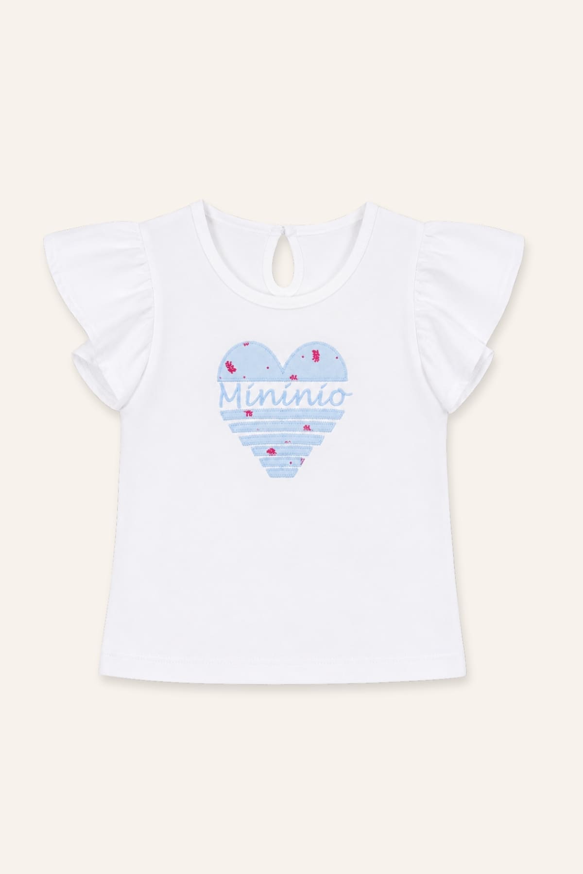 Kız Çocuk Kalp Nakışlı T-shirt