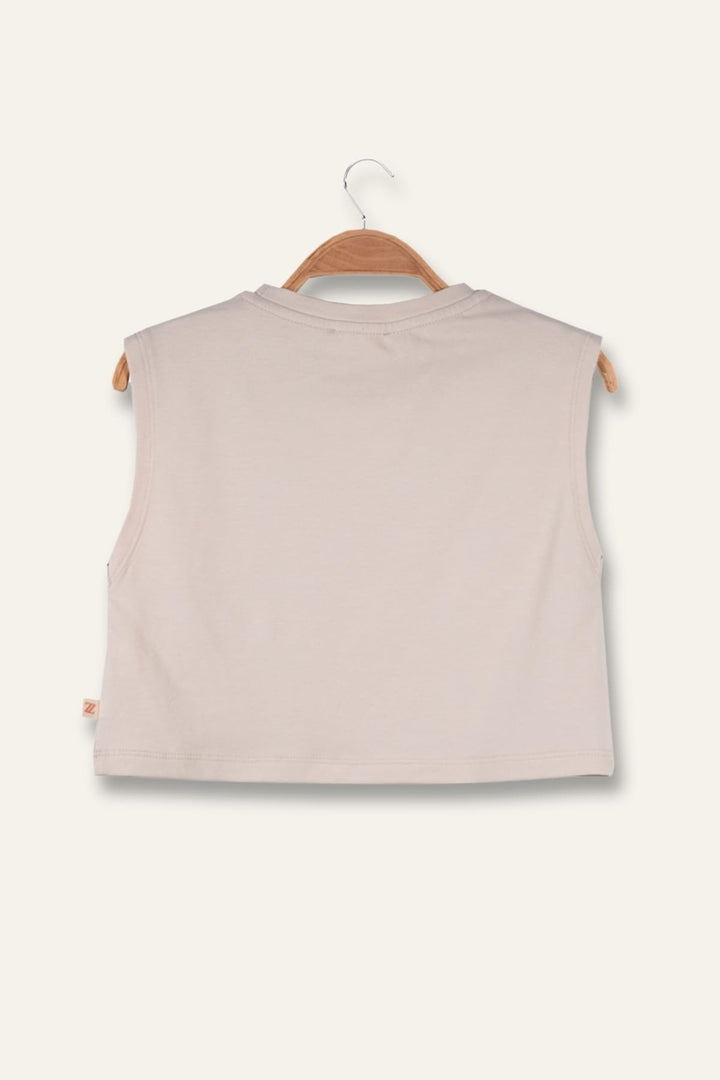 Kız Çocuk Hawaı Baskılı Kolsuz T-Shirt
